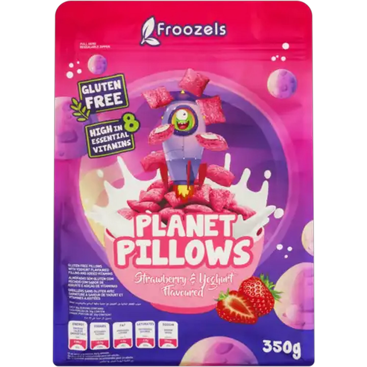Image of Froozels Strawberry & Yoghurt Flavoured Planet Pillows 350g