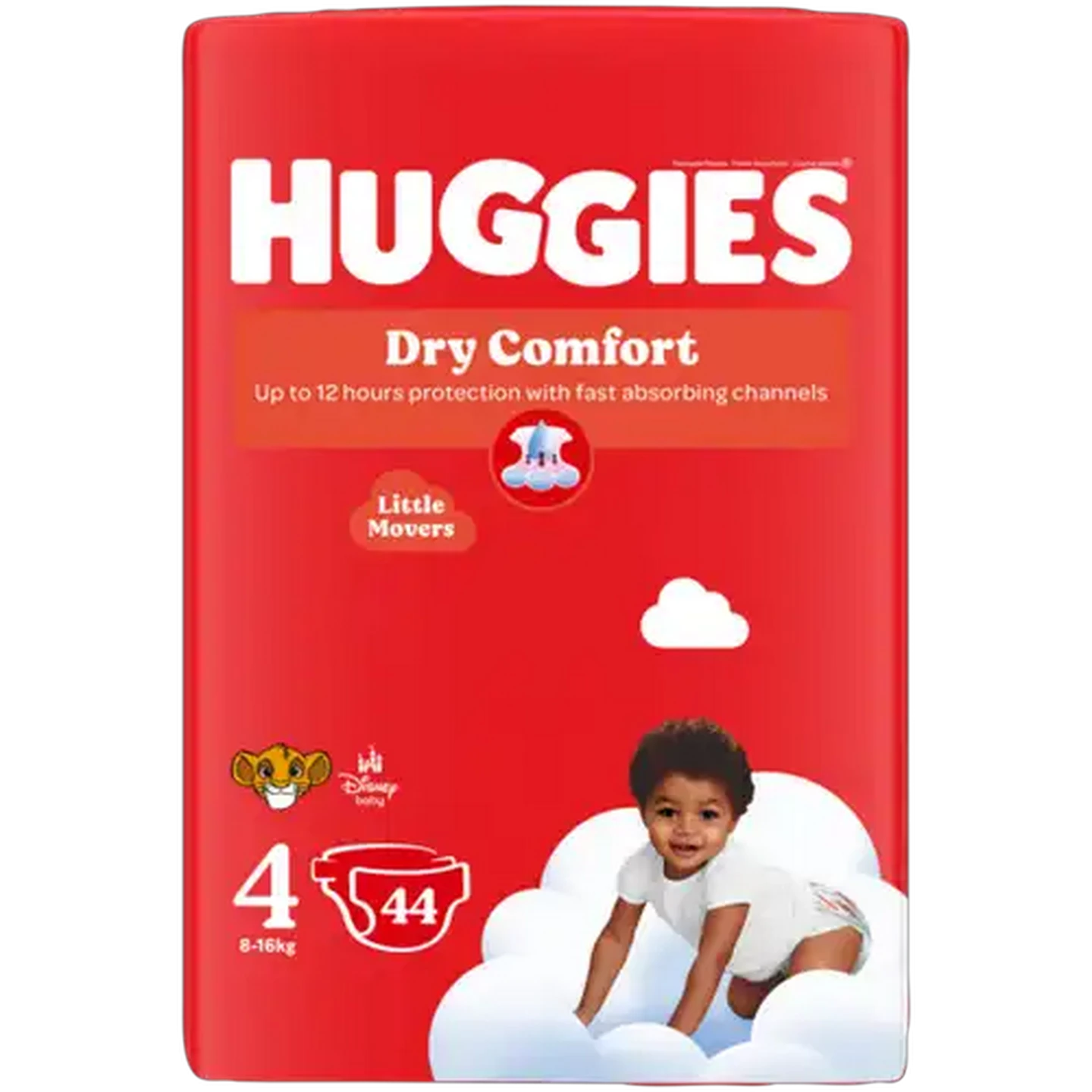 Image of Huggies Dry Comfort Size 4 Disposable Nappies 44 Pack