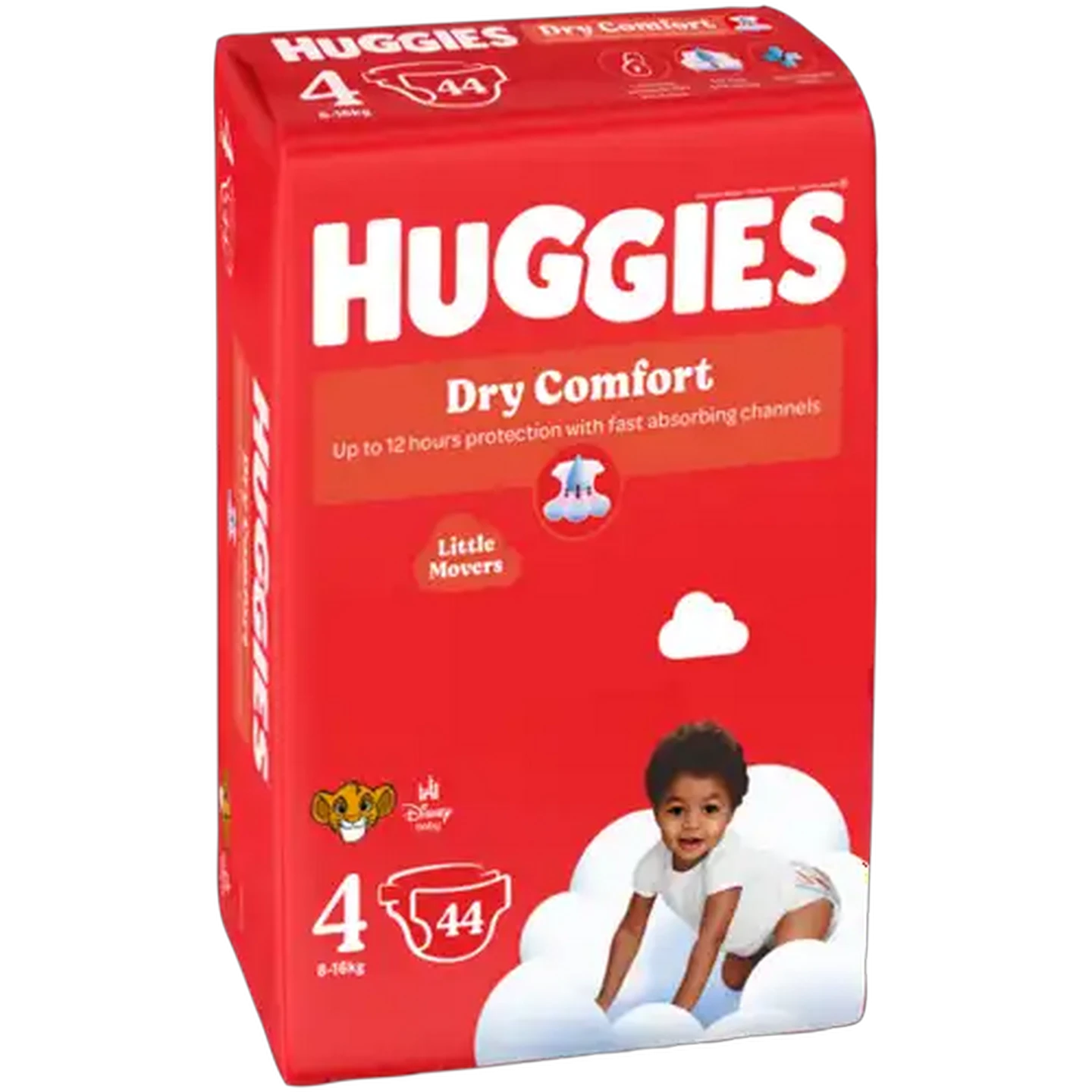 Image of Huggies Dry Comfort Size 4 Disposable Nappies 44 Pack