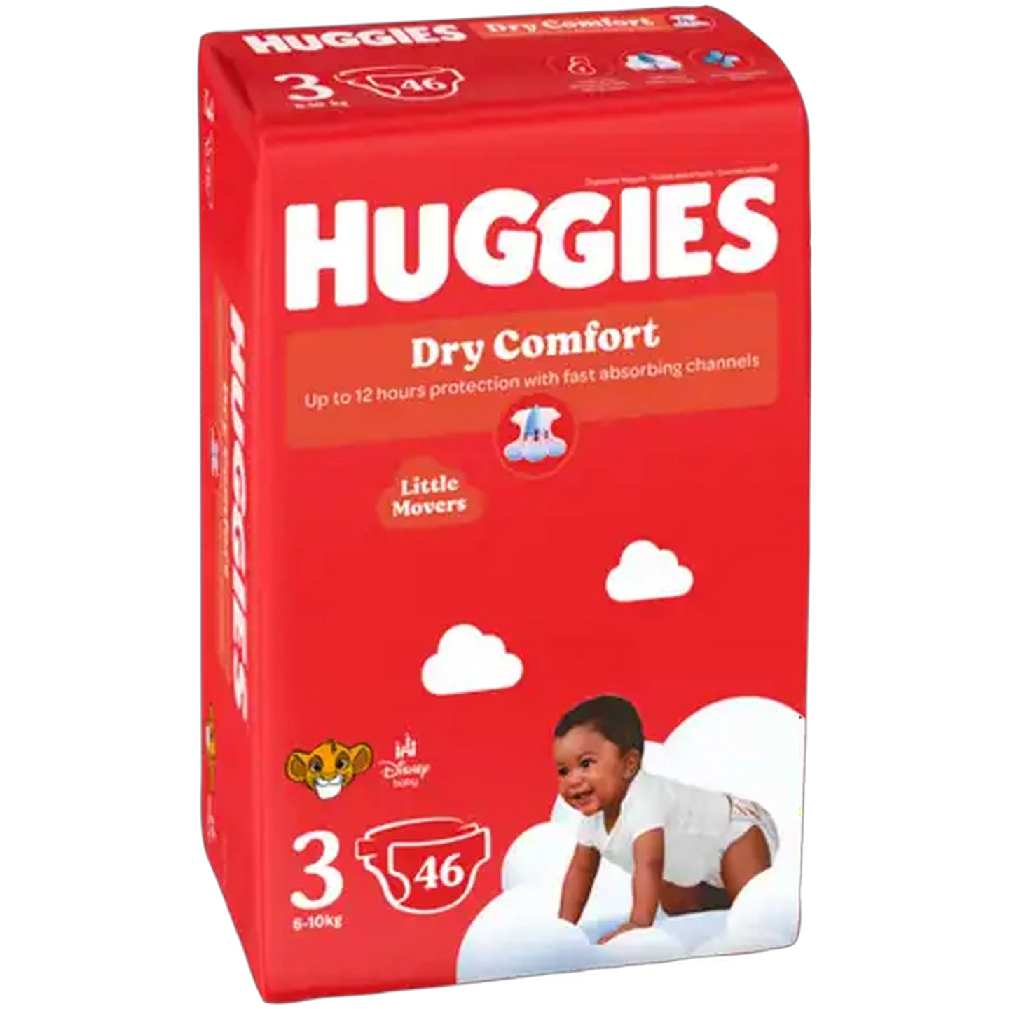 Image of Huggies Dry Comfort Size 3 Disposable Nappies 46 Pack