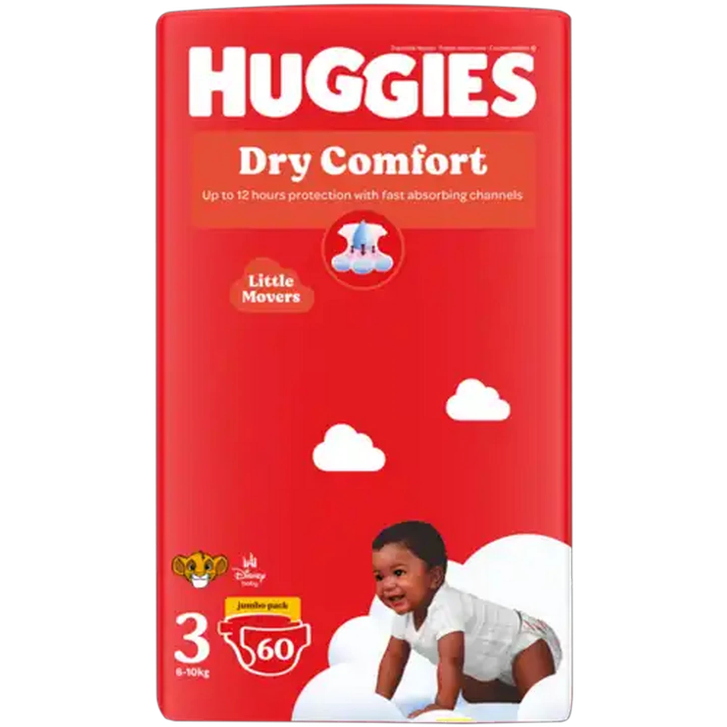 Image of Huggies Dry Comfort Size 3 Disposable Nappies 60 Pack