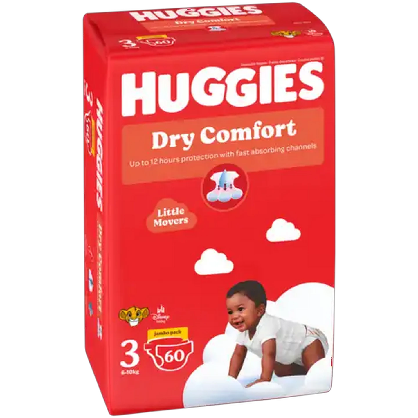Image of Huggies Dry Comfort Size 3 Disposable Nappies 60 Pack