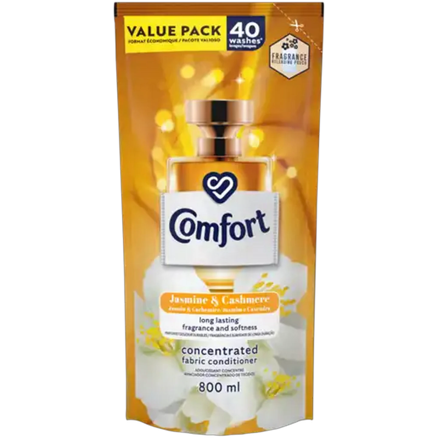 Image of Comfort Jasmine & Cashmere Concentrated Fabric Conditioner Refill 800ml