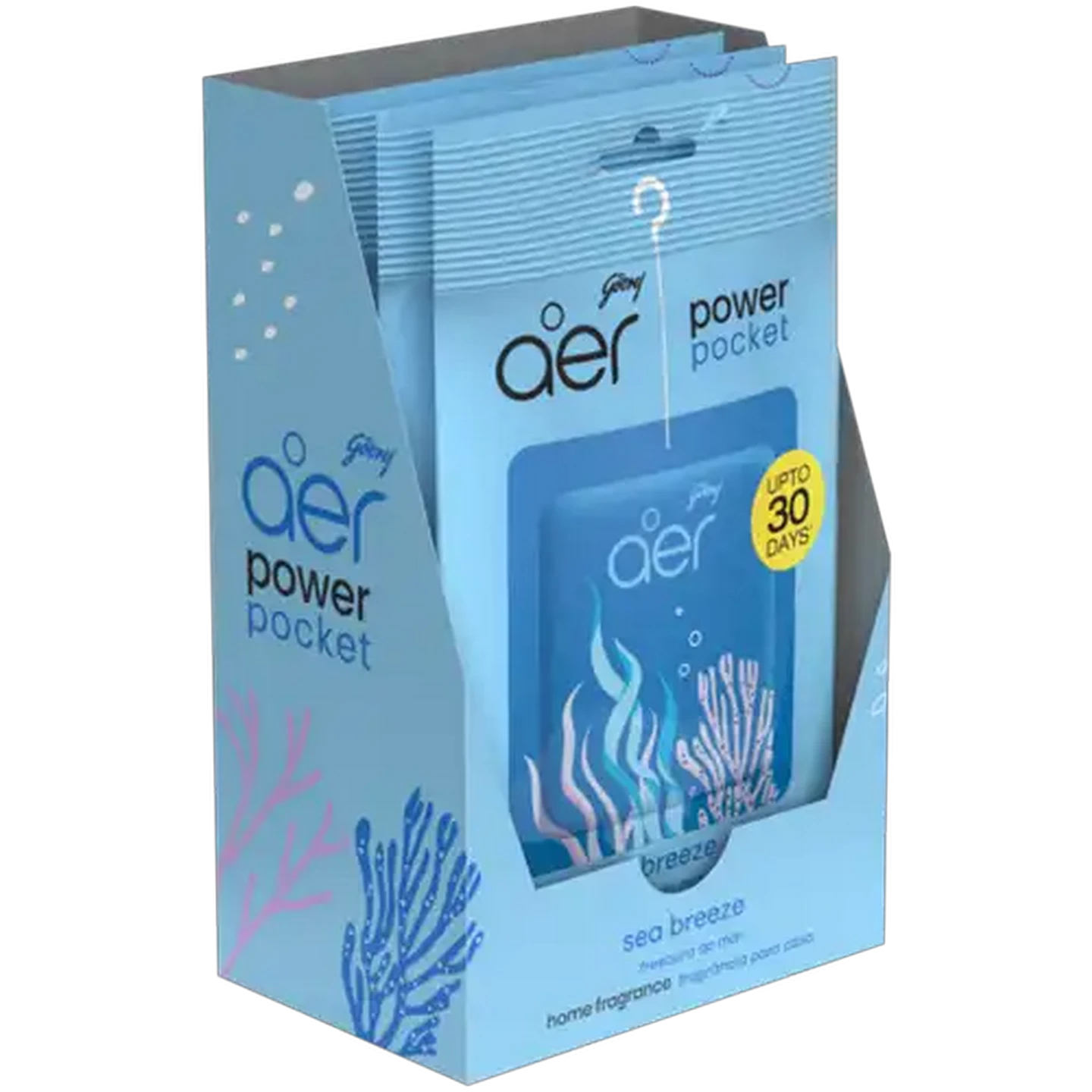 Image of Godrej Aer Sea Breeze Power Pocket Home Fragrance 6 x 10g