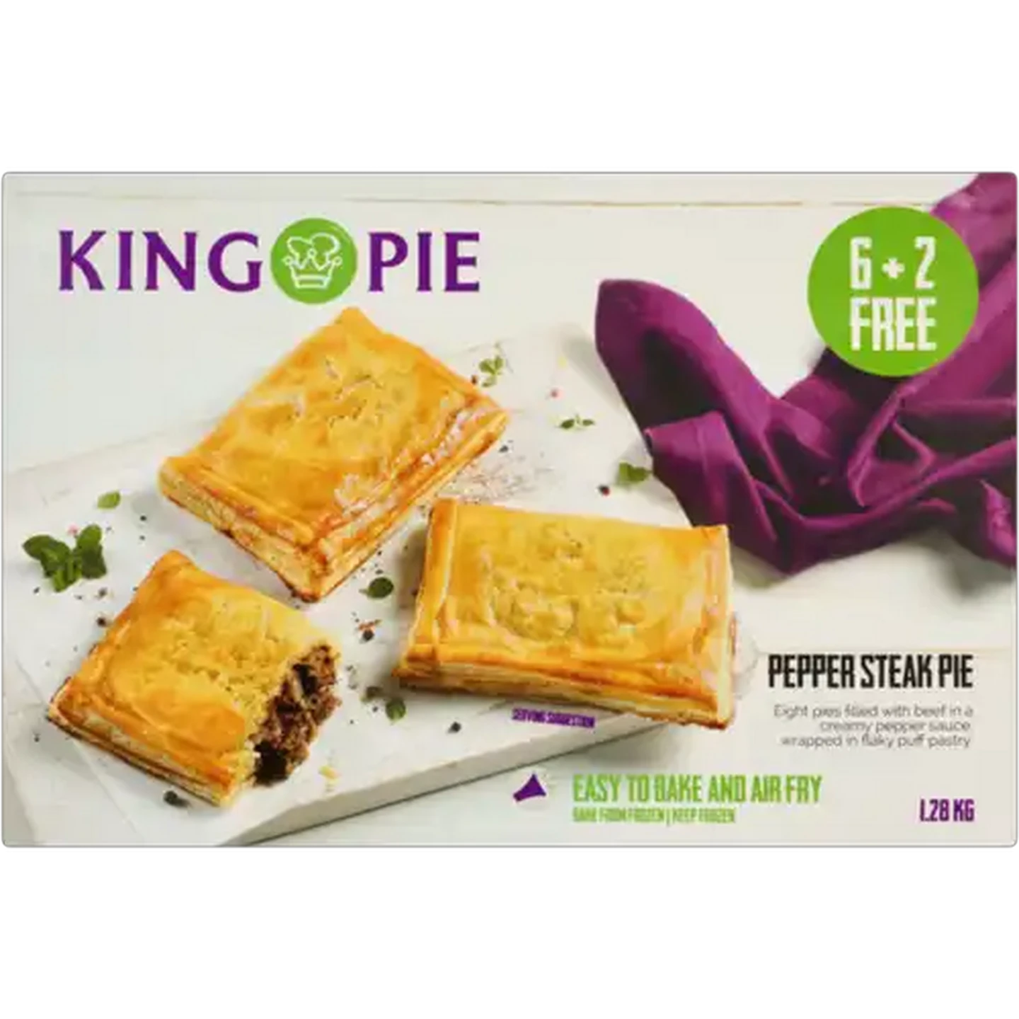 Image of King Pie Frozen Pepper Steak Pie 8 Pack