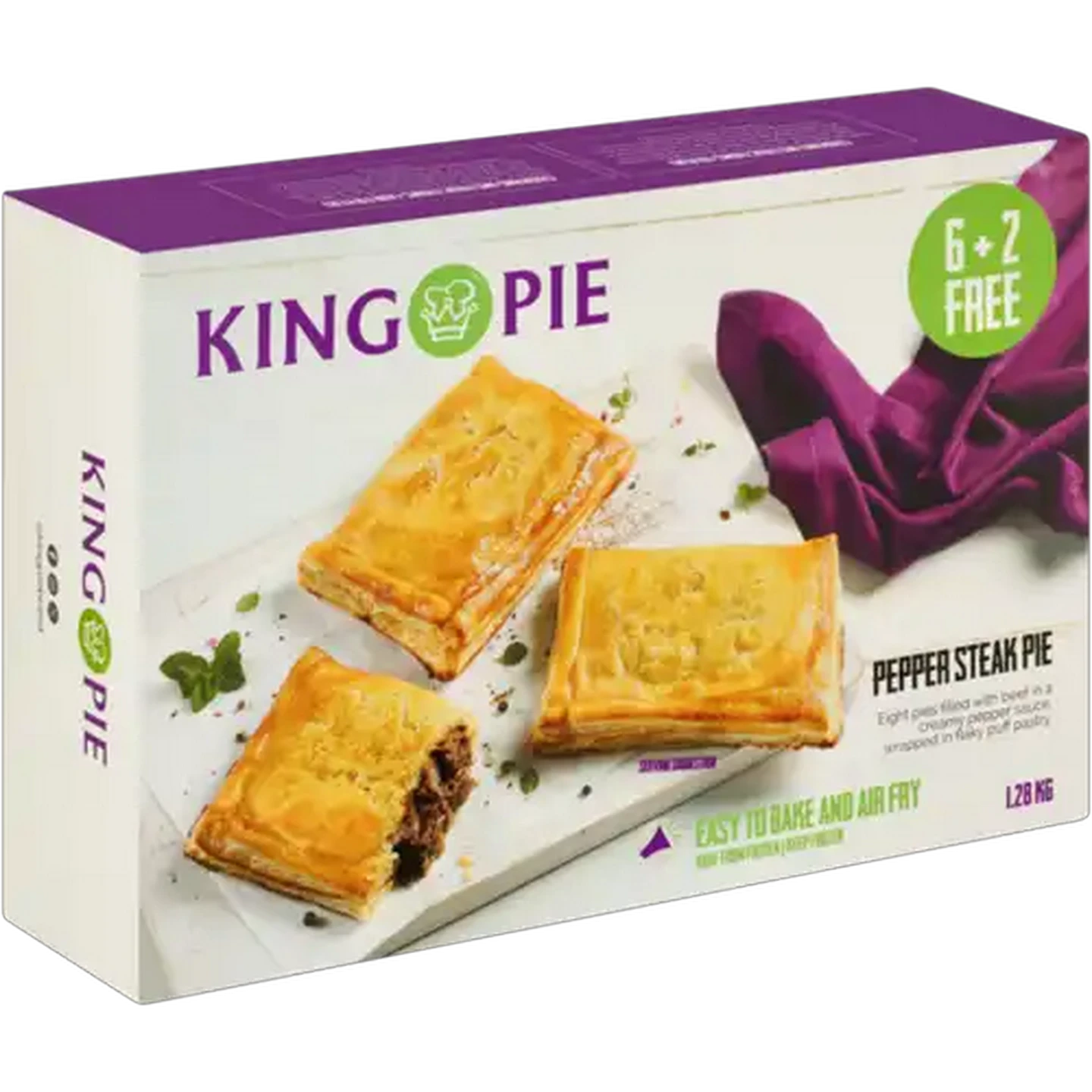 Image of King Pie Frozen Pepper Steak Pie 8 Pack