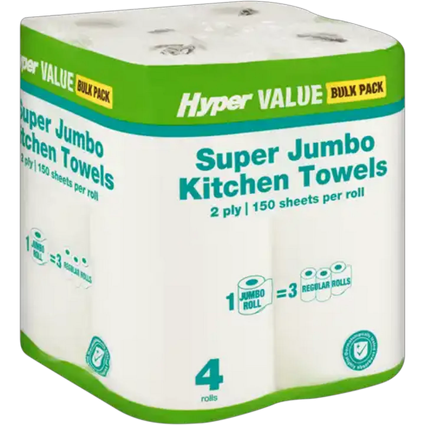 Image of Hyper Value Super Jumbo Kitchen Towels 4 Pack