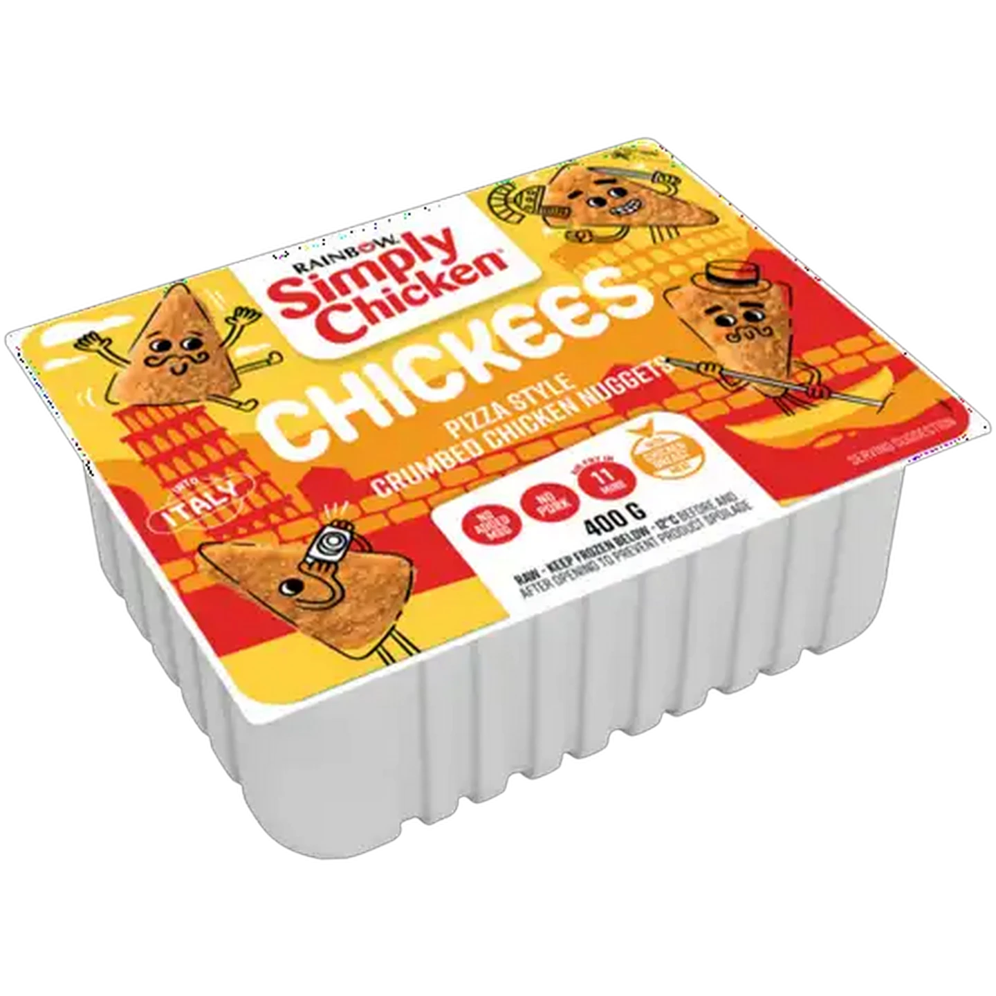Image of RAINBOW Simply Chicken Frozen Chickees Pizza Style Crumbed Chicken Nuggets 400g