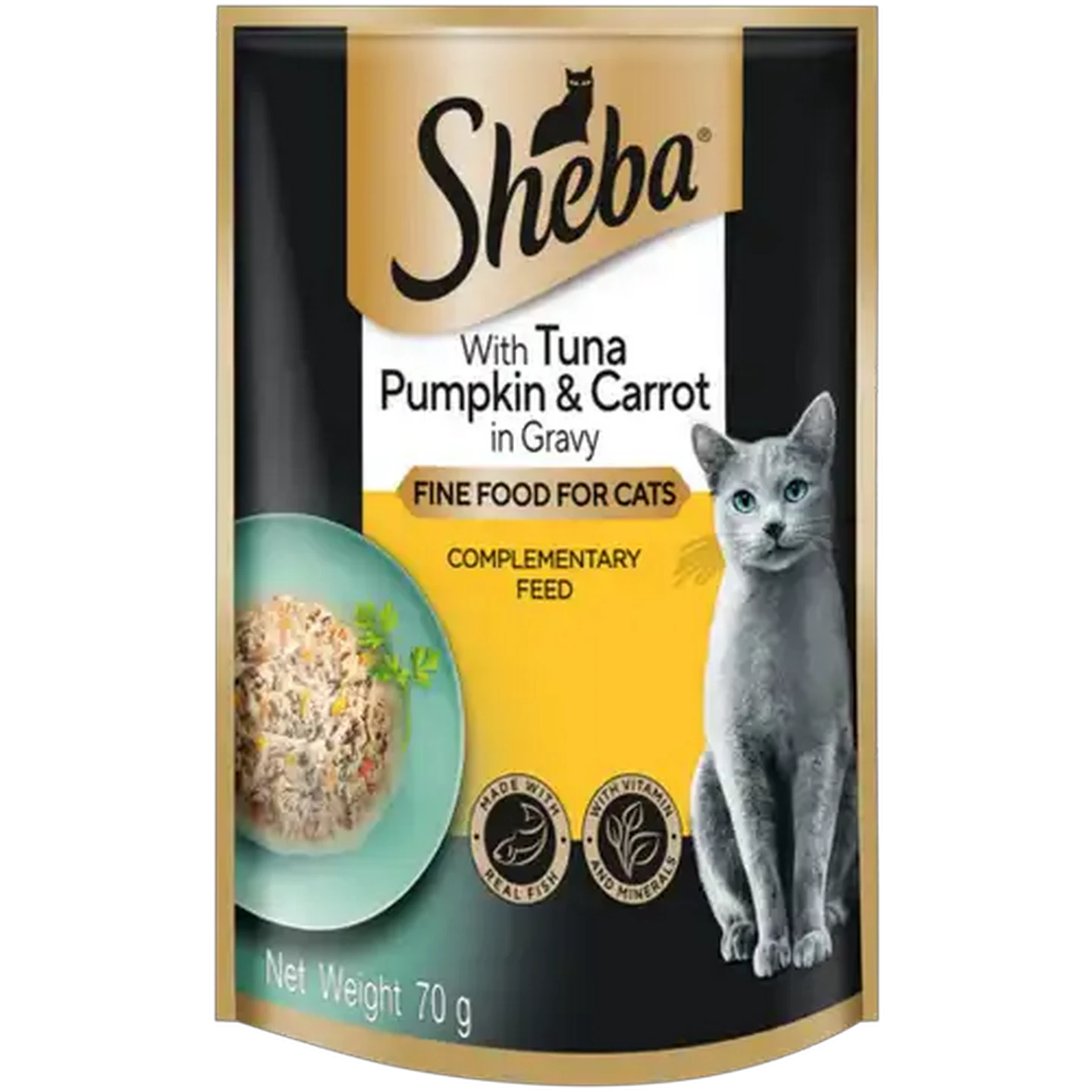 Image of Sheba Tuna, Pumpkin & Carrot Wet Cat Food in Gravy 70g