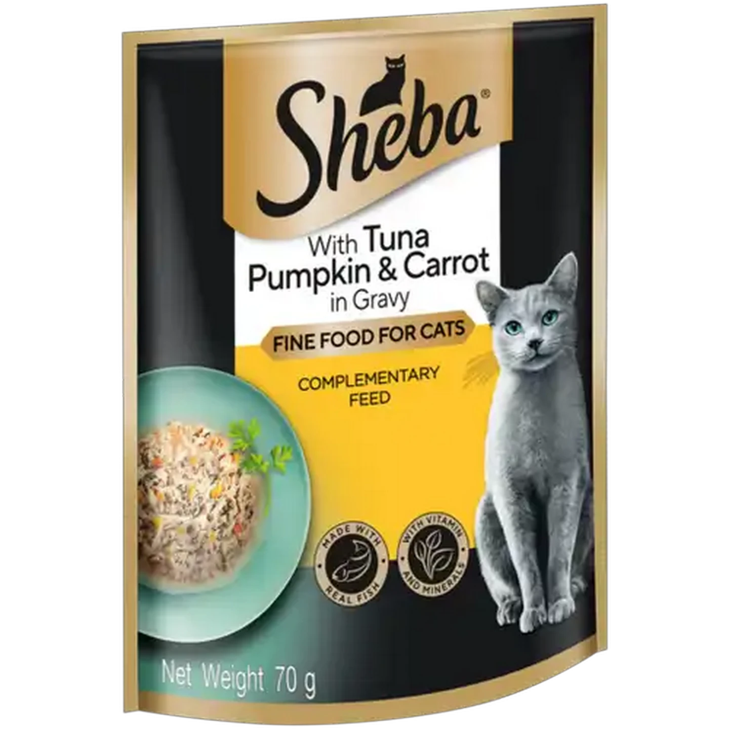 Image of Sheba Tuna, Pumpkin & Carrot Wet Cat Food in Gravy 70g