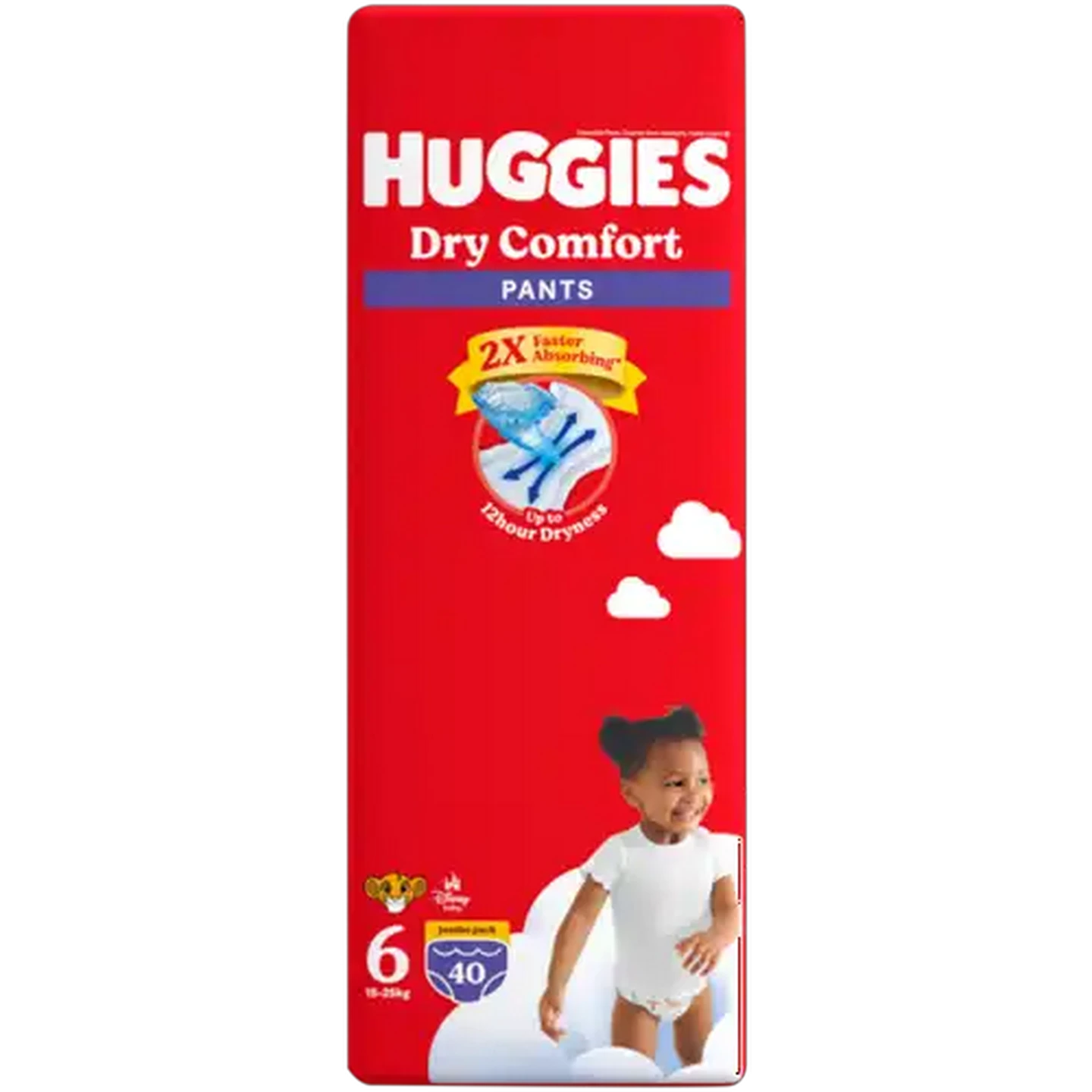 Image of Huggies Dry Comfort Size 6 Disposable Nappy Pants 40 Pack