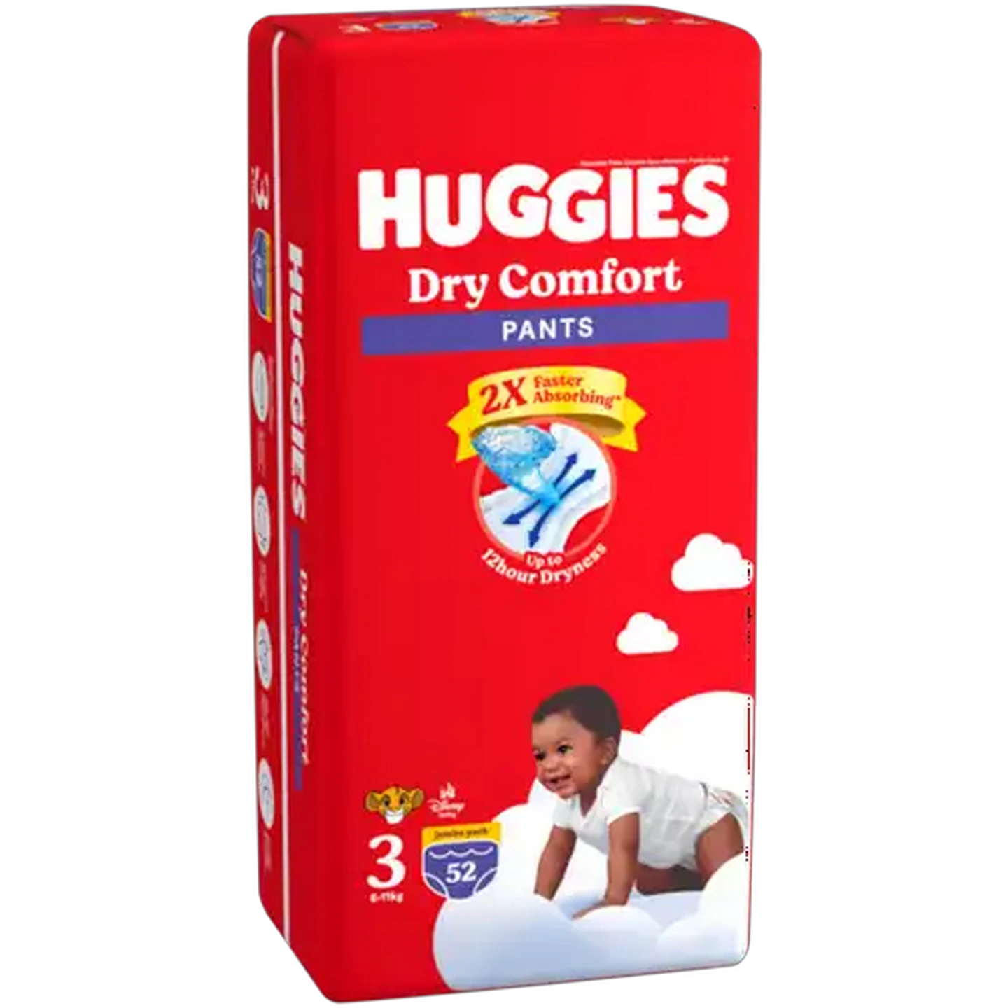 Image of Huggies Dry Comfort Size 3 Disposable Nappy Pants 52 Pack