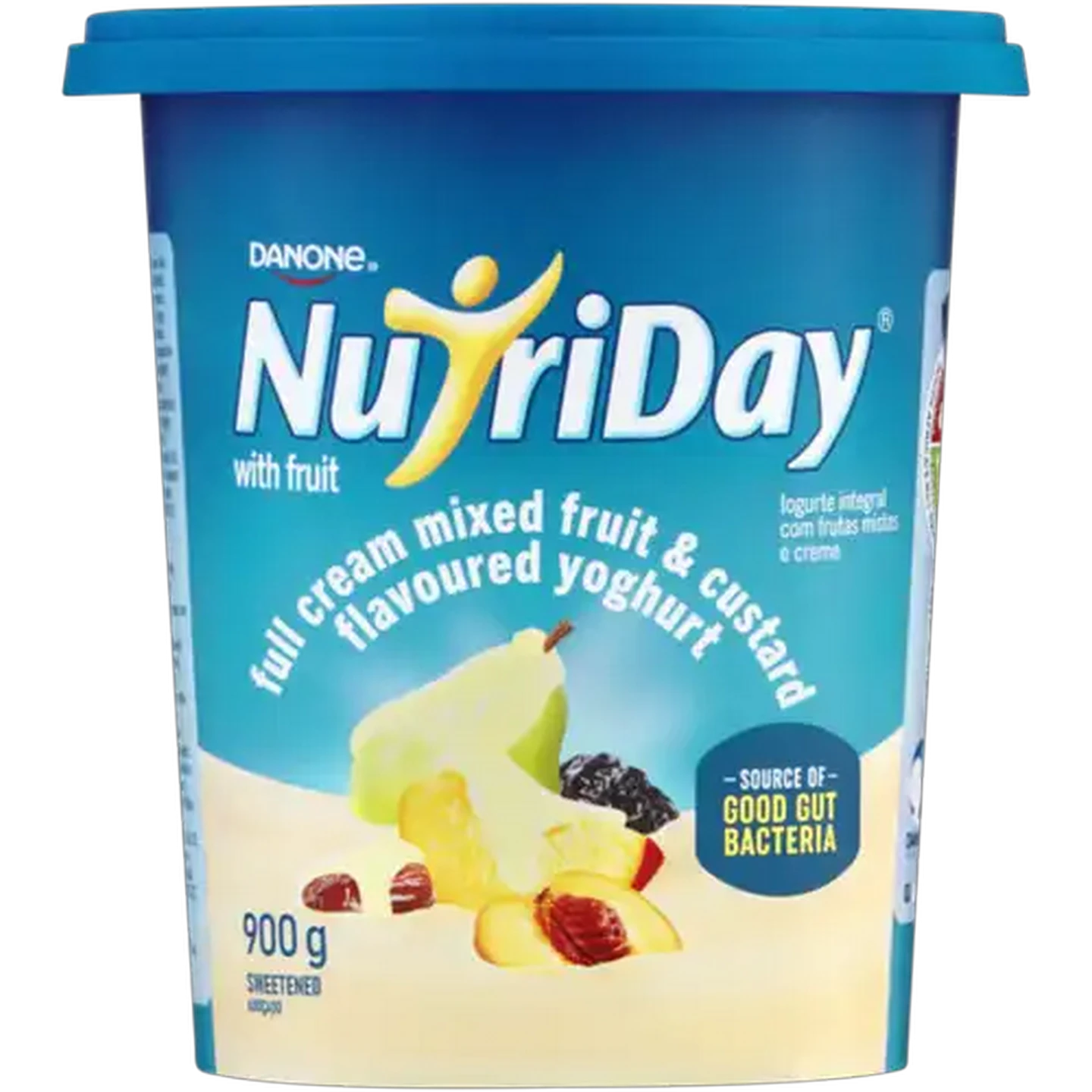 Image of Danone NutriDay Mixed Fruit & Custard Flavoured Full Cream Yoghurt with Fruit 900g