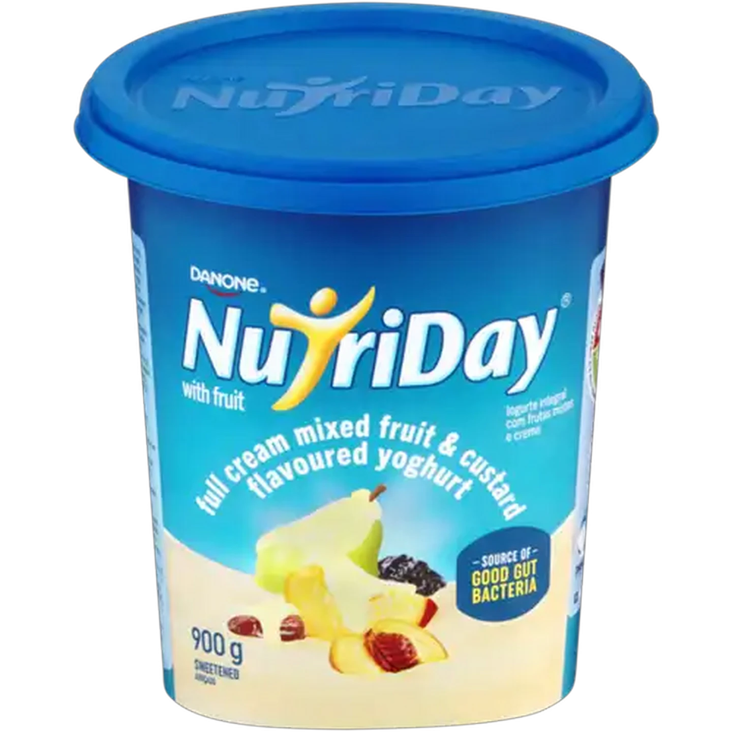 Image of Danone NutriDay Mixed Fruit & Custard Flavoured Full Cream Yoghurt with Fruit 900g