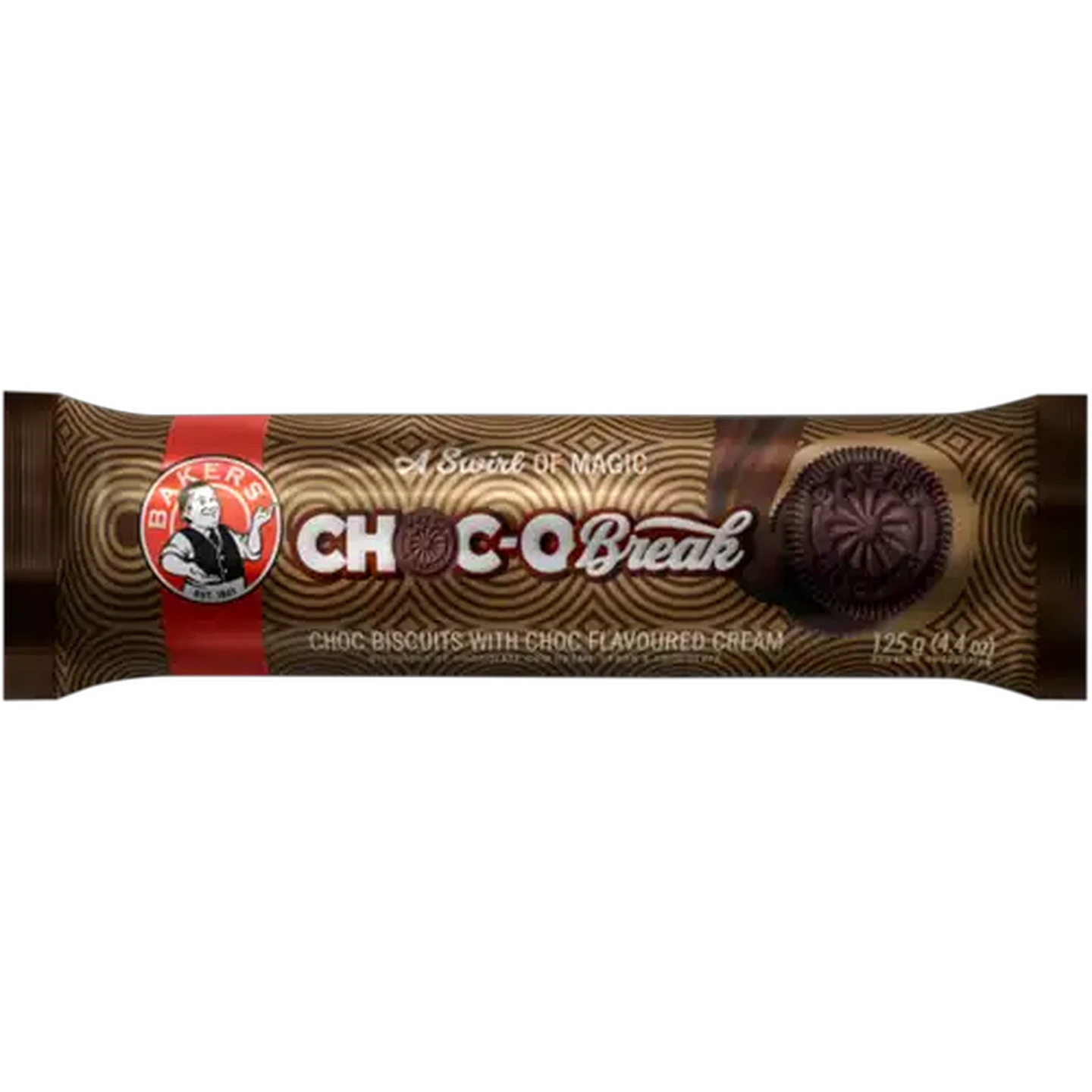 Image of Bakers Choc O Break Choc Biscuits with Choc Flavoured Cream 125g