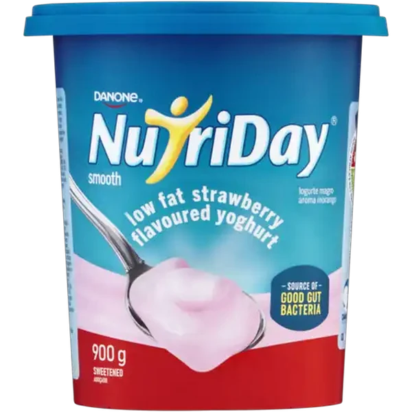 Danone NutriDay Strawberry Flavoured Low Fat Smooth Yoghurt 900g
