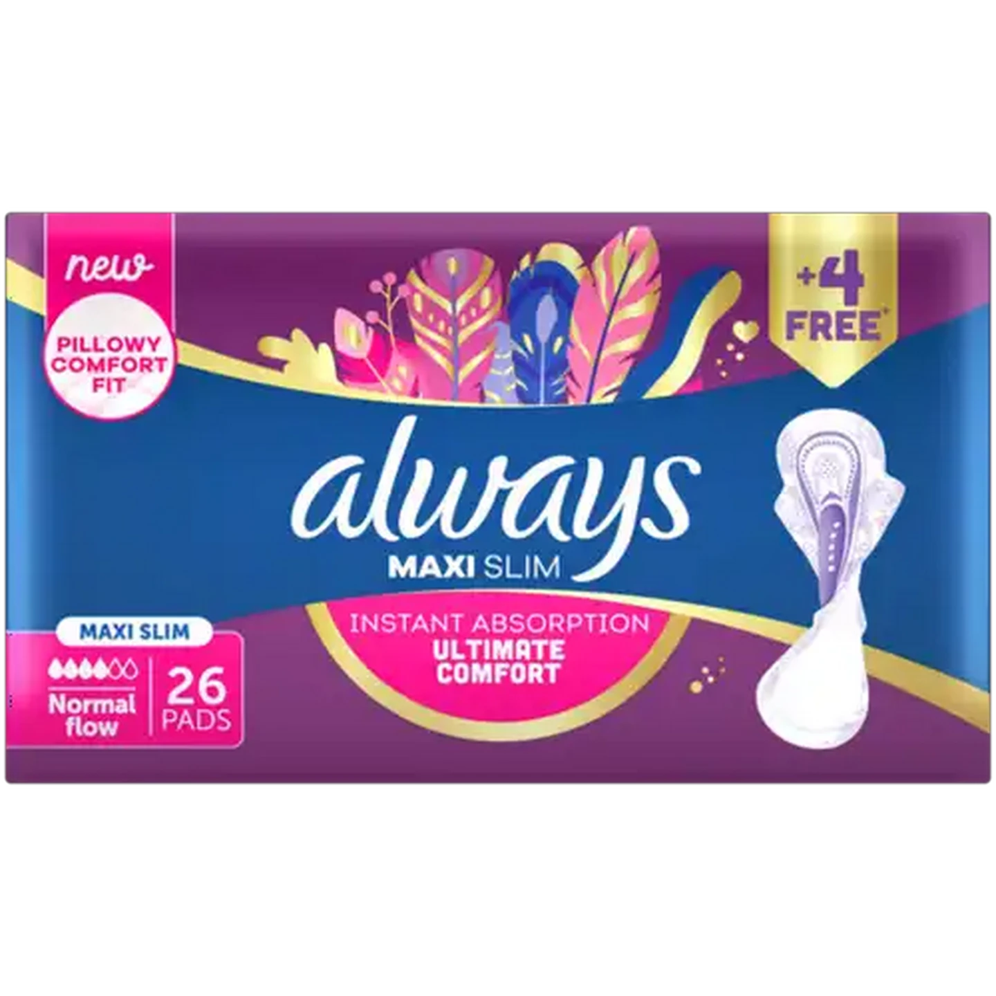 Image of Always Normal Maxi Slim Sanitary Pads 26 Pack
