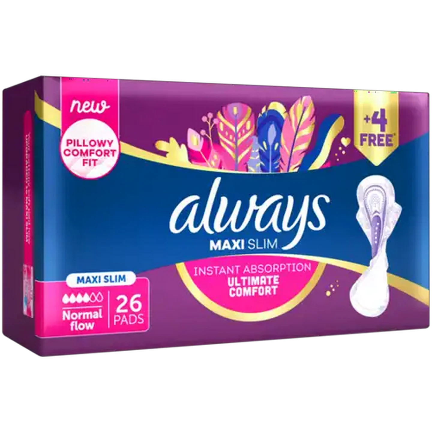 Image of Always Normal Maxi Slim Sanitary Pads 26 Pack