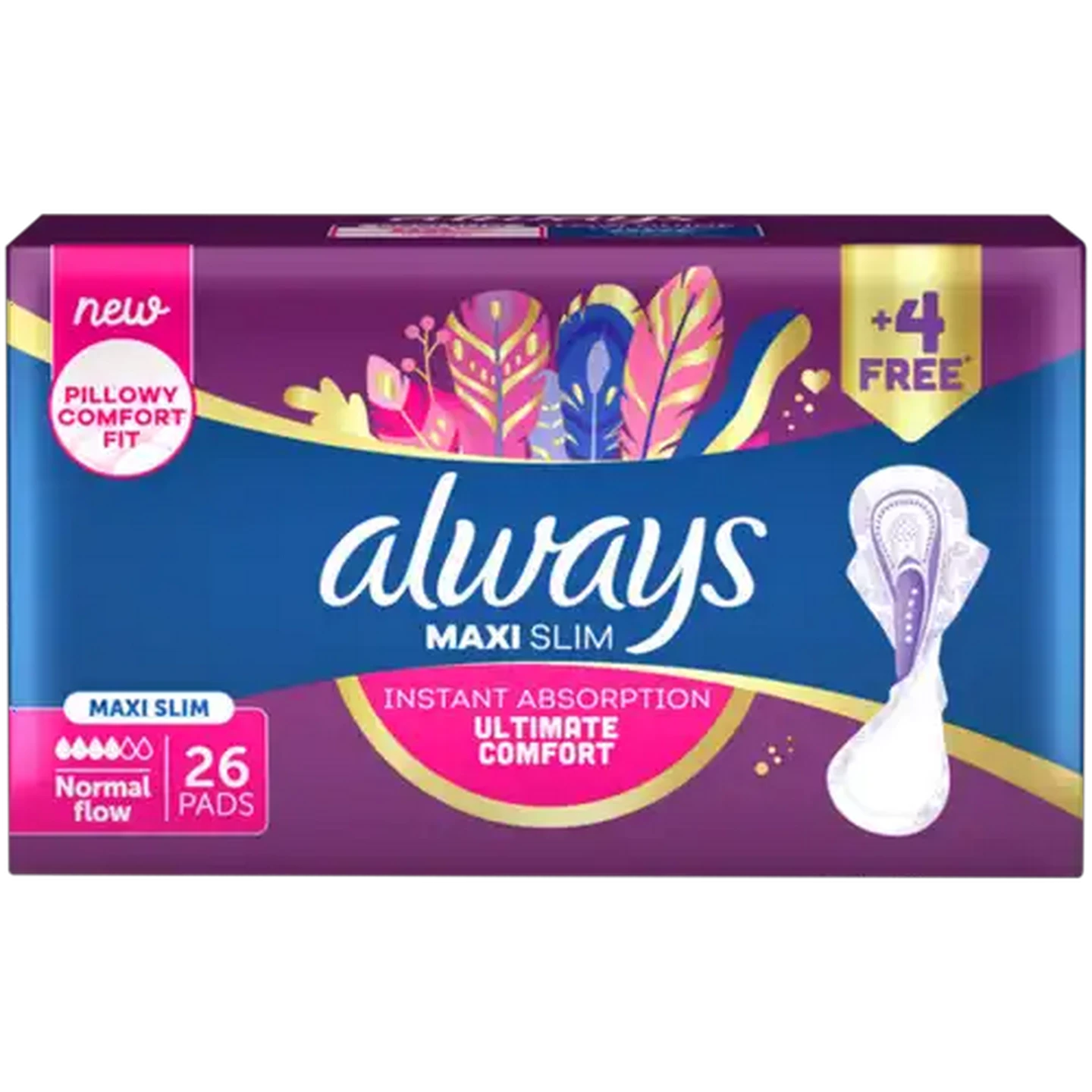 Image of Always Normal Maxi Slim Sanitary Pads 26 Pack
