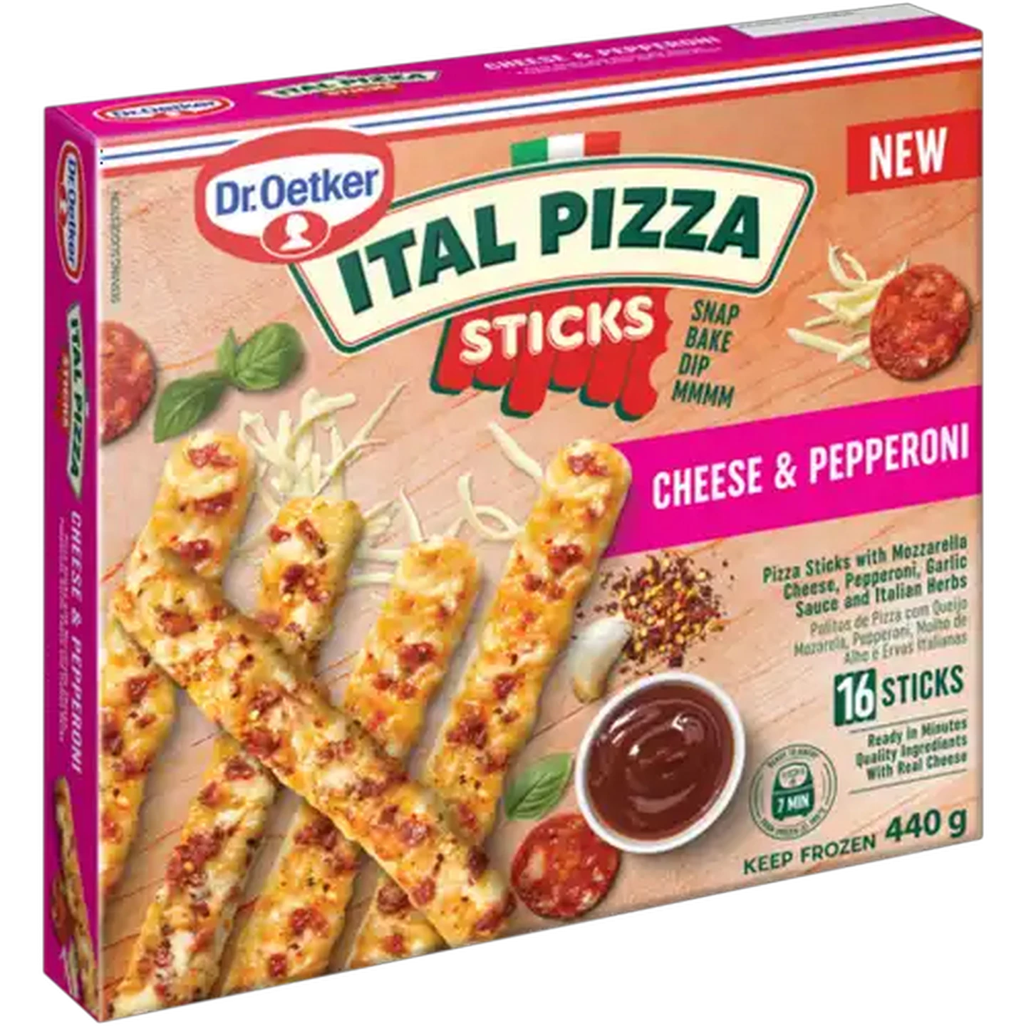Image of Dr. Oetker Ital Pizza Sticks Frozen Cheese & Pepperoni Pizza Sticks 16 Pack