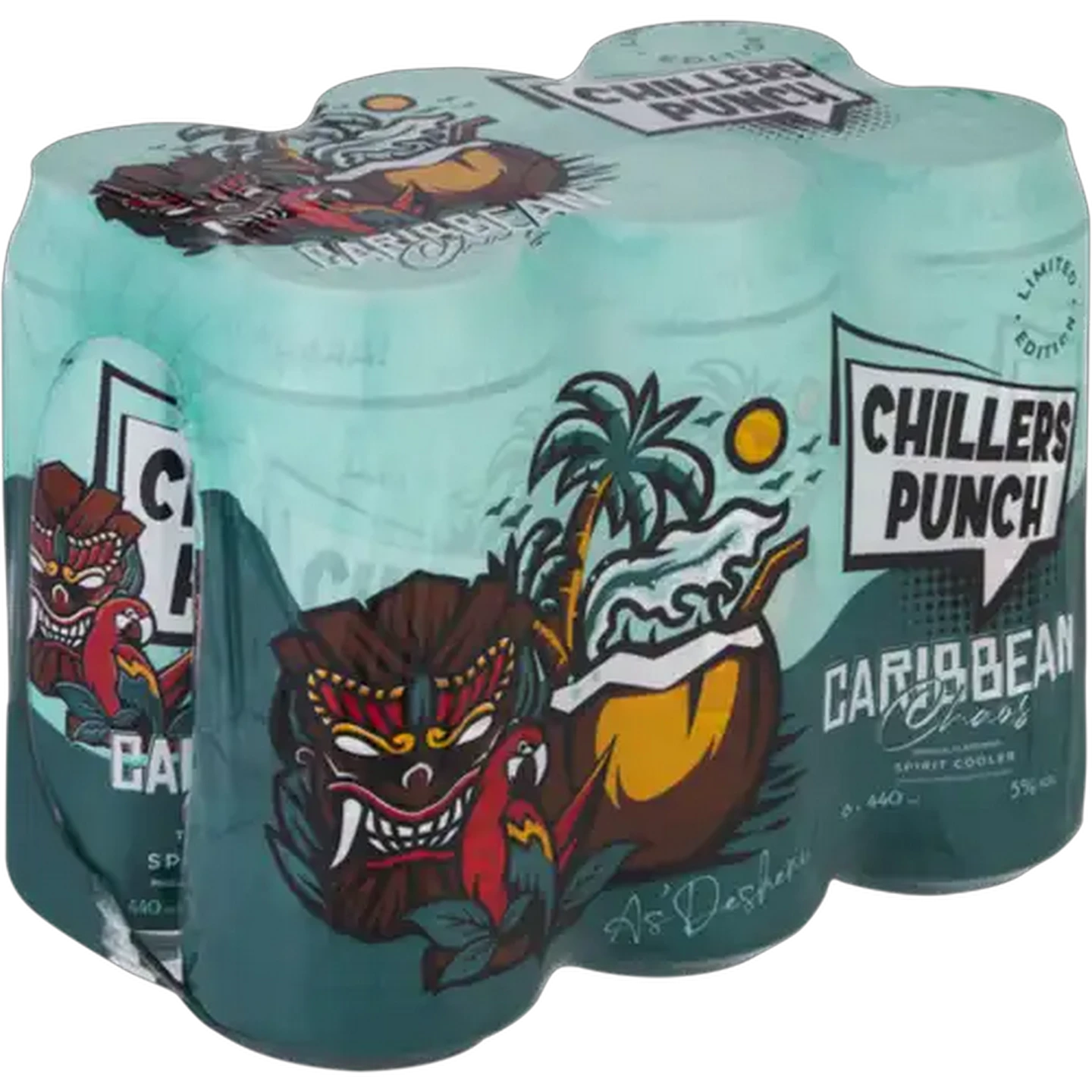 Image of Chillers Punch Caribbean Chaos Spirit Cooler Cans 6 x 440ml