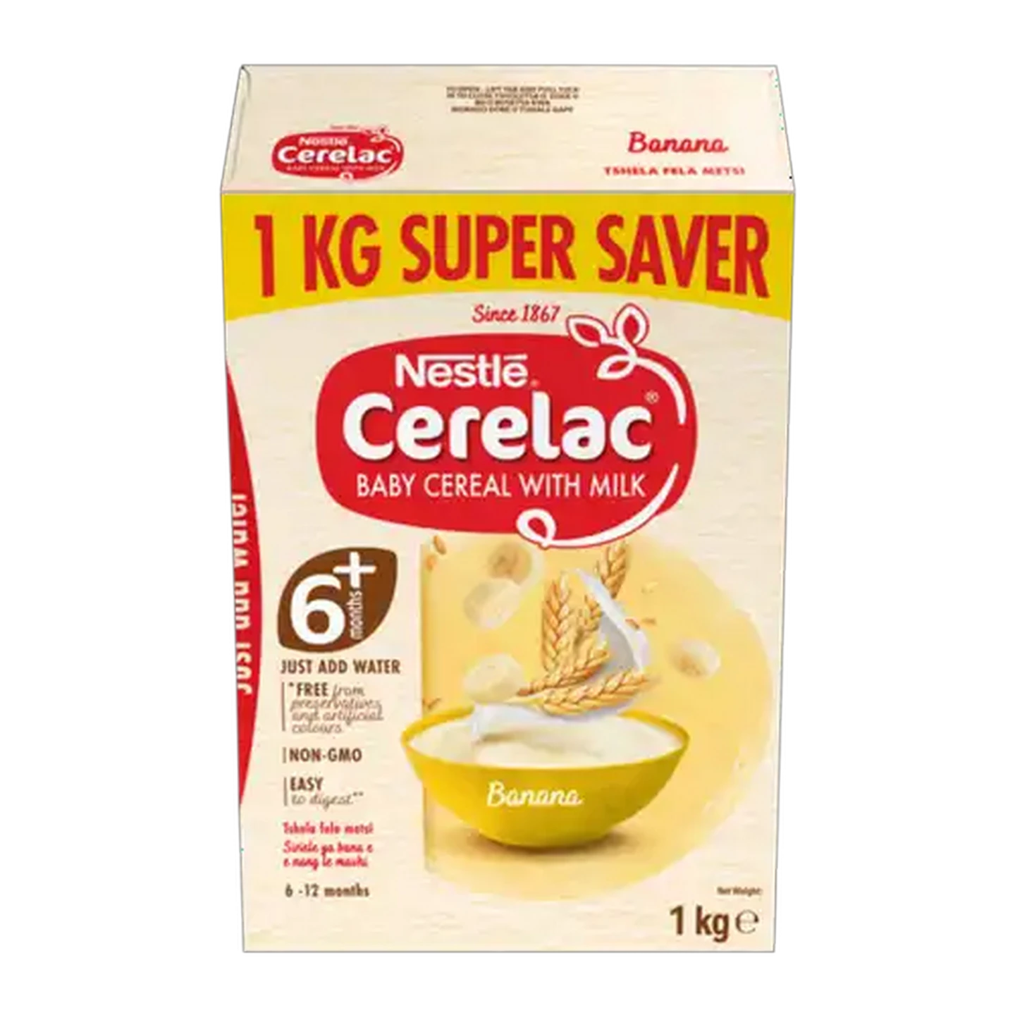 Image of Nestlé Cerelac Banana Baby Cereal with Milk 1kg