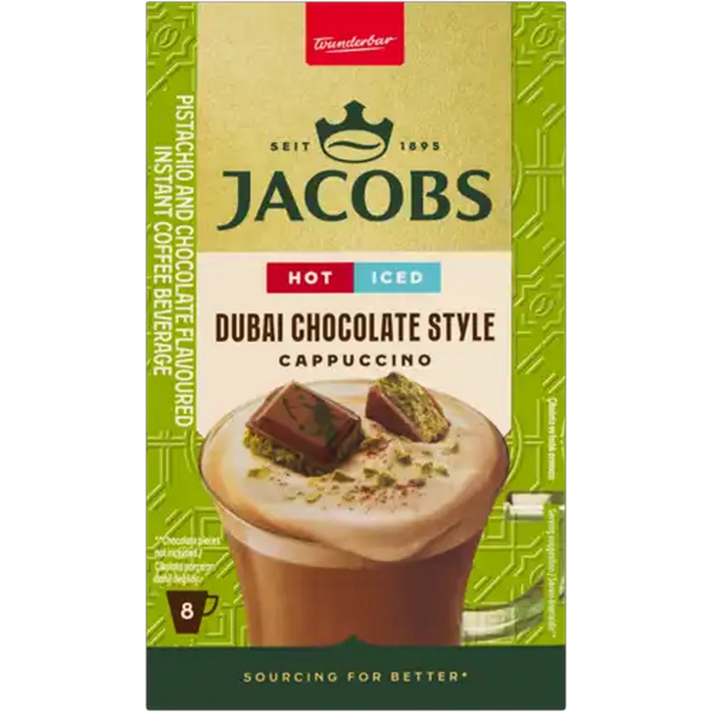 Image of Jacobs Dubai Chocolate Style Instant Cappuccino 8 x 19.5g