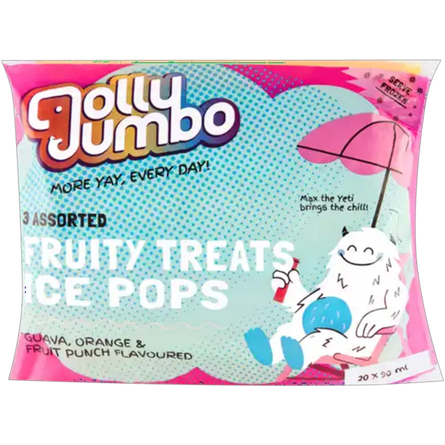 Image of Jolly Jumbo Assorted Fruity Treats Ice Pops 20 x 90ml