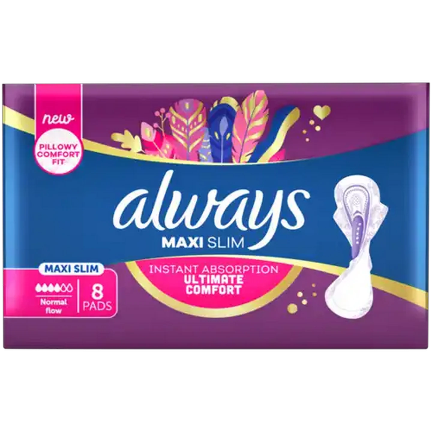 Image of Always Normal Flow Maxi Slim Sanitary Pads 8 Pack