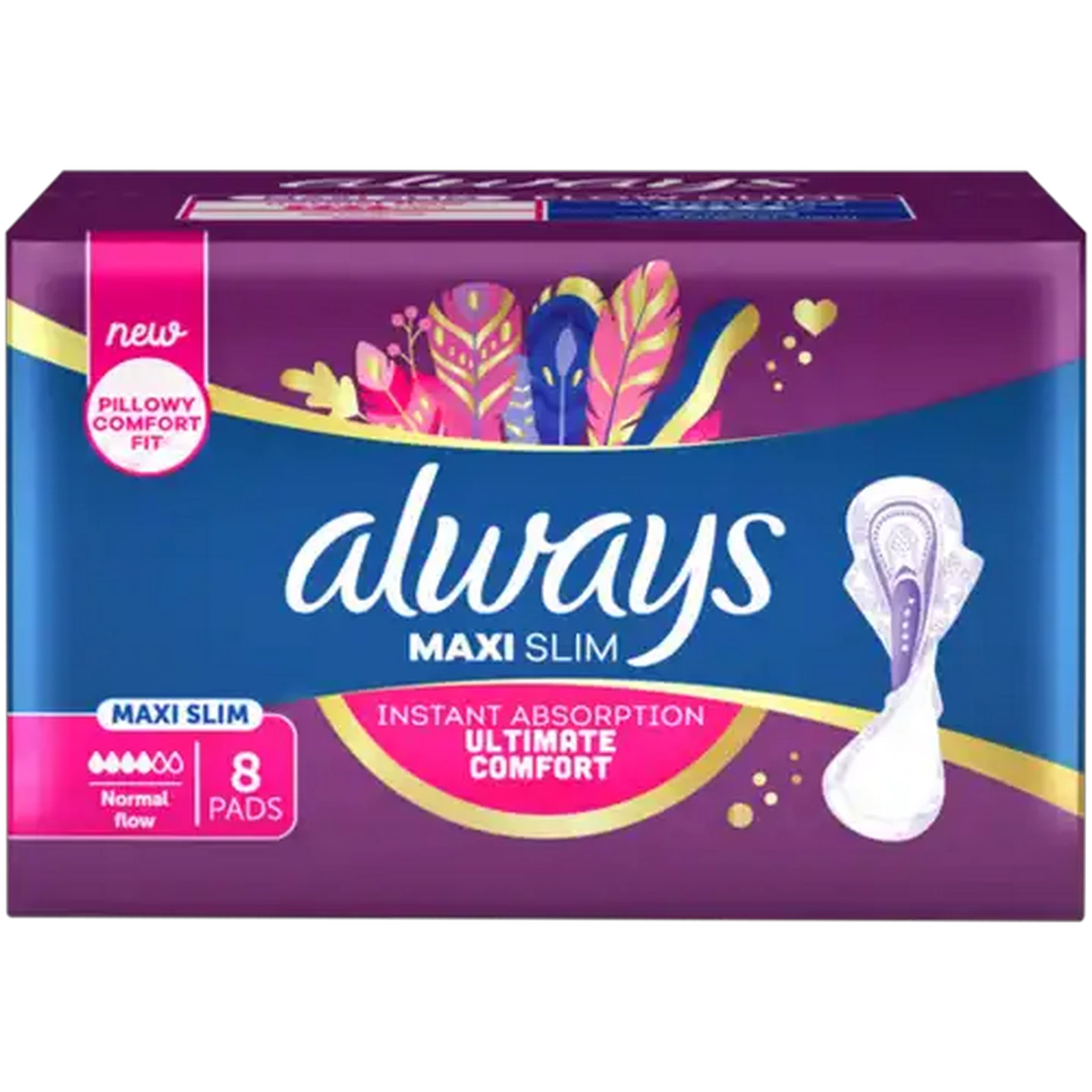 Image of Always Normal Flow Maxi Slim Sanitary Pads 8 Pack