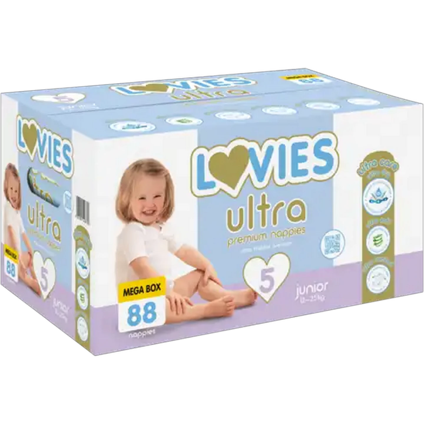 Image of Lovies Ultra Size 5 Premium Disposable Nappies 88-Pack