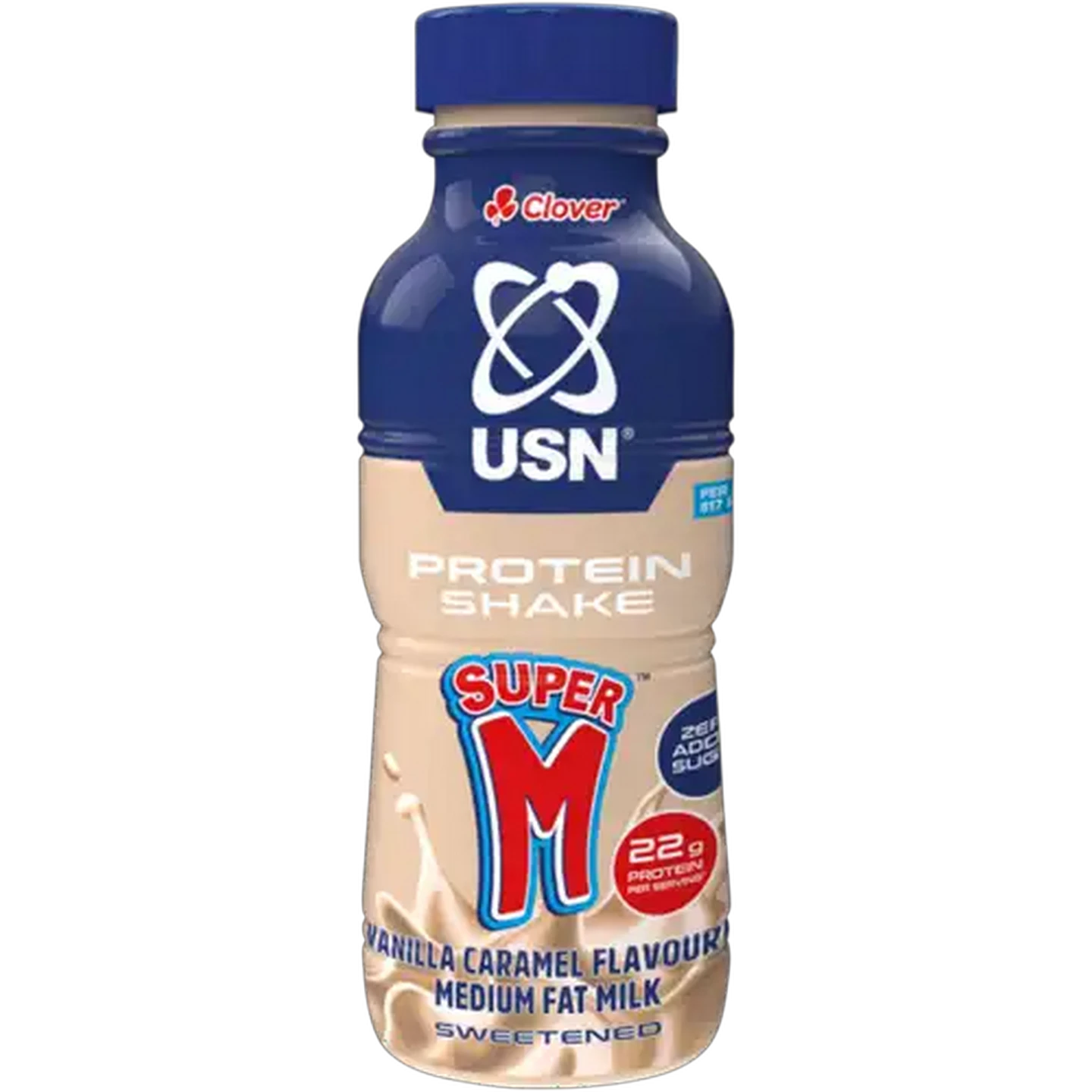 Image of Clover Super M USN Vanilla Caramel Flavoured Medium Fat Protein Shake 300ml