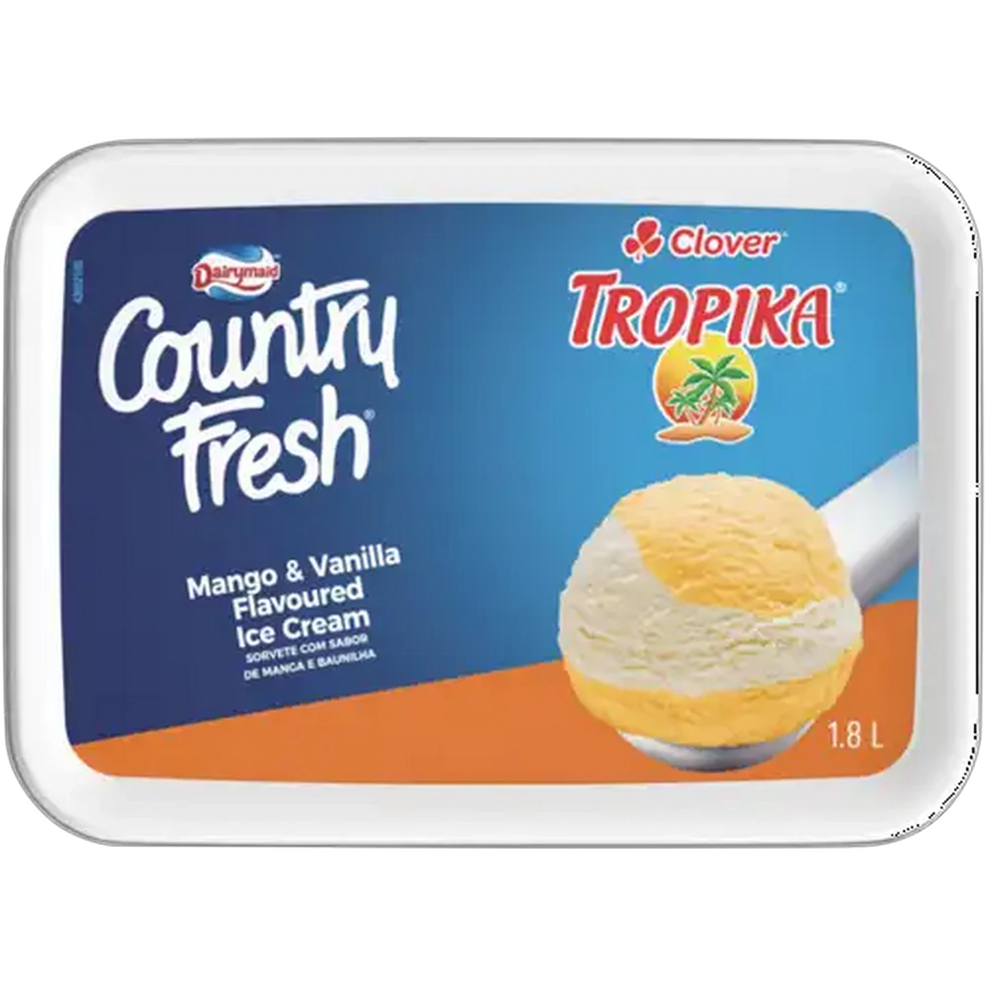 Image of Dairymaid Country Fresh Mango & Vanilla Flavoured Tropika Ice Cream 1.8L