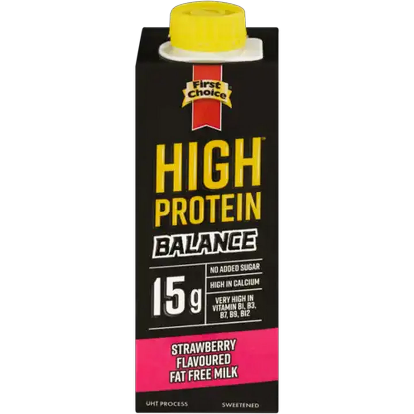 Image of First Choice High Protein Balance Strawberry Flavoured Fat Free Milk 250ml