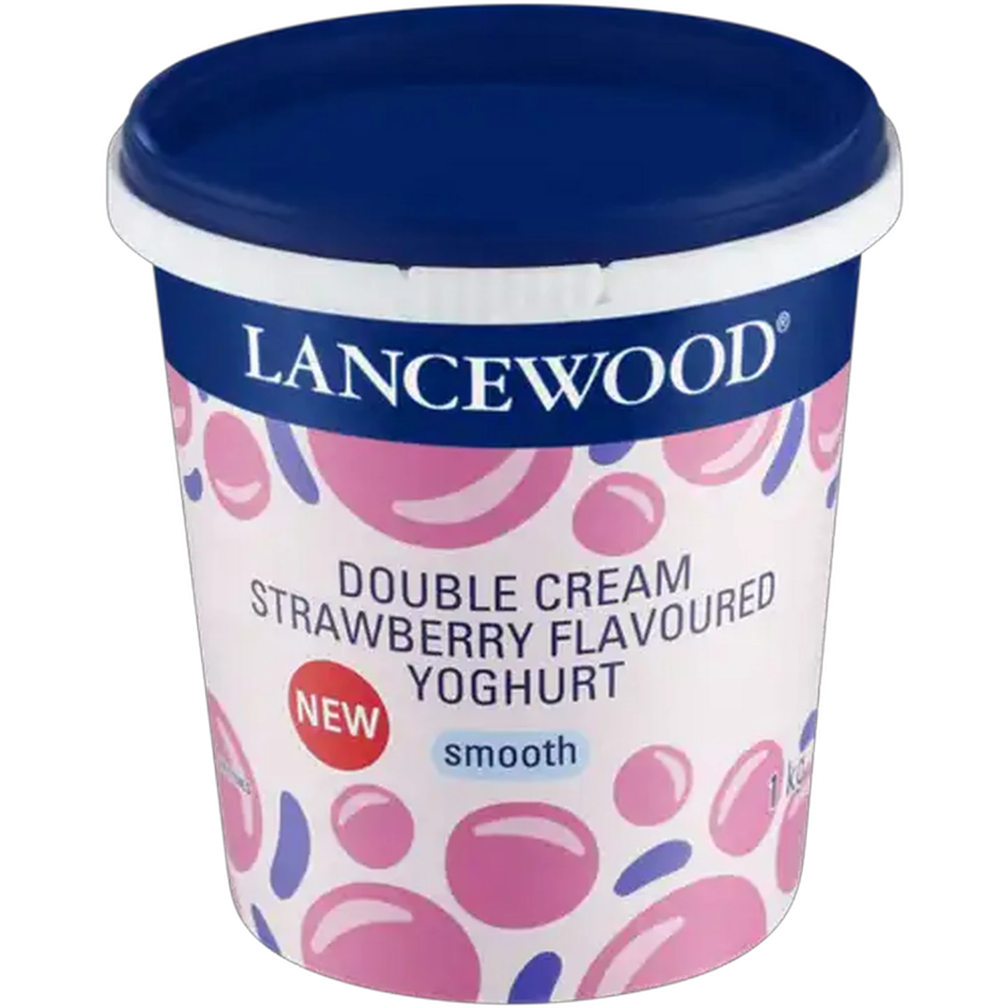Image of LANCEWOOD Strawberry Flavoured Double Cream Smooth Yoghurt 1kg