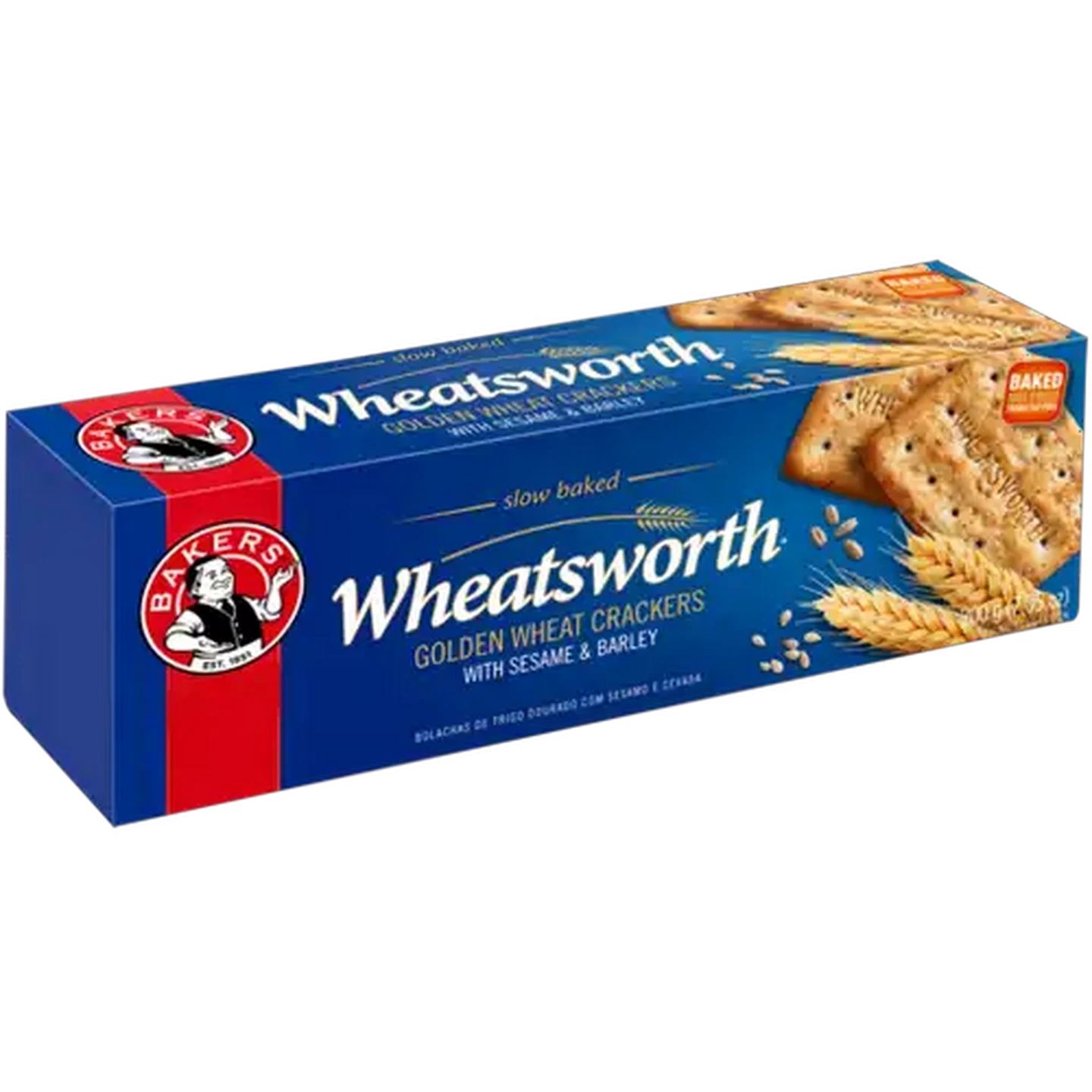 Image of Bakers Wheatsworth Golden Wheat Crackers With Sesame & Barley 200g