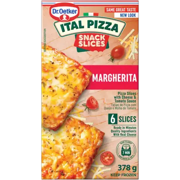 Dr. Oetker Ital Pizza Snack Slices Frozen Margherita Pizza Slices 378g