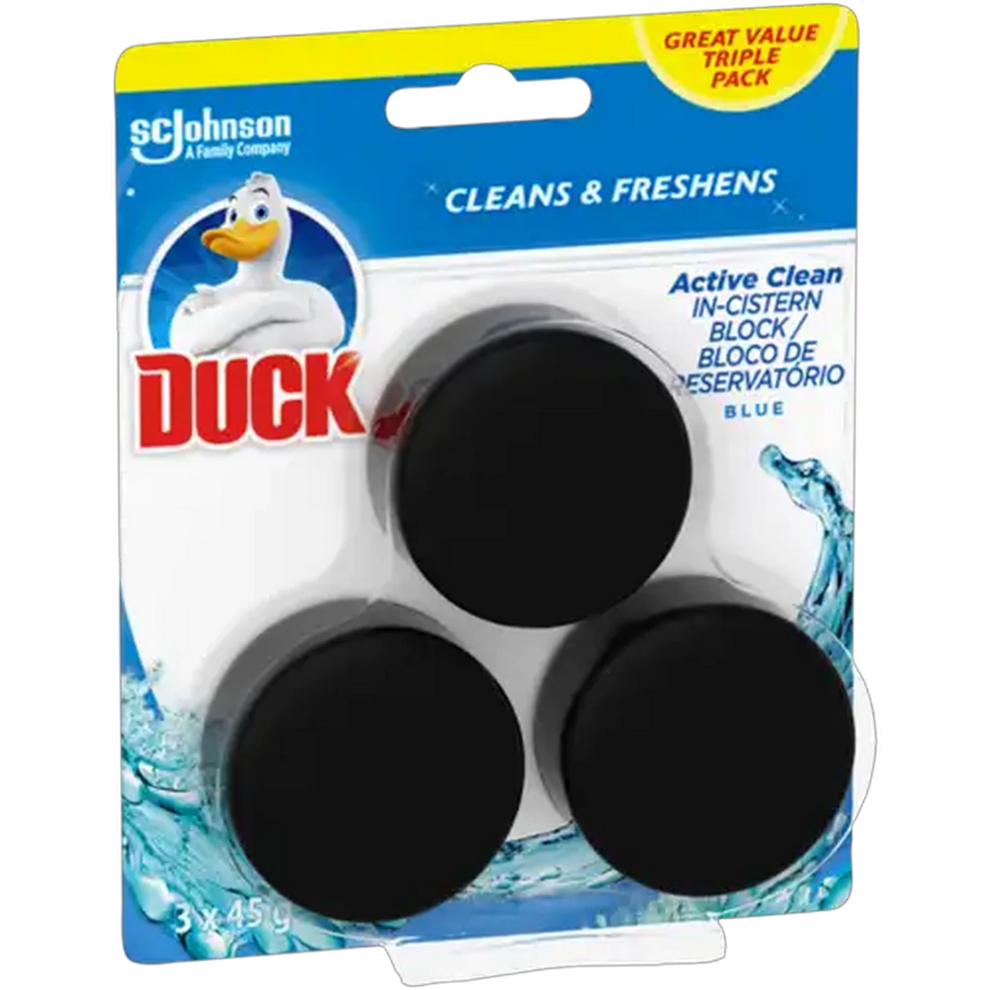 Image of Duck Active Clean Blue In-Cistern Block 3 x 45g