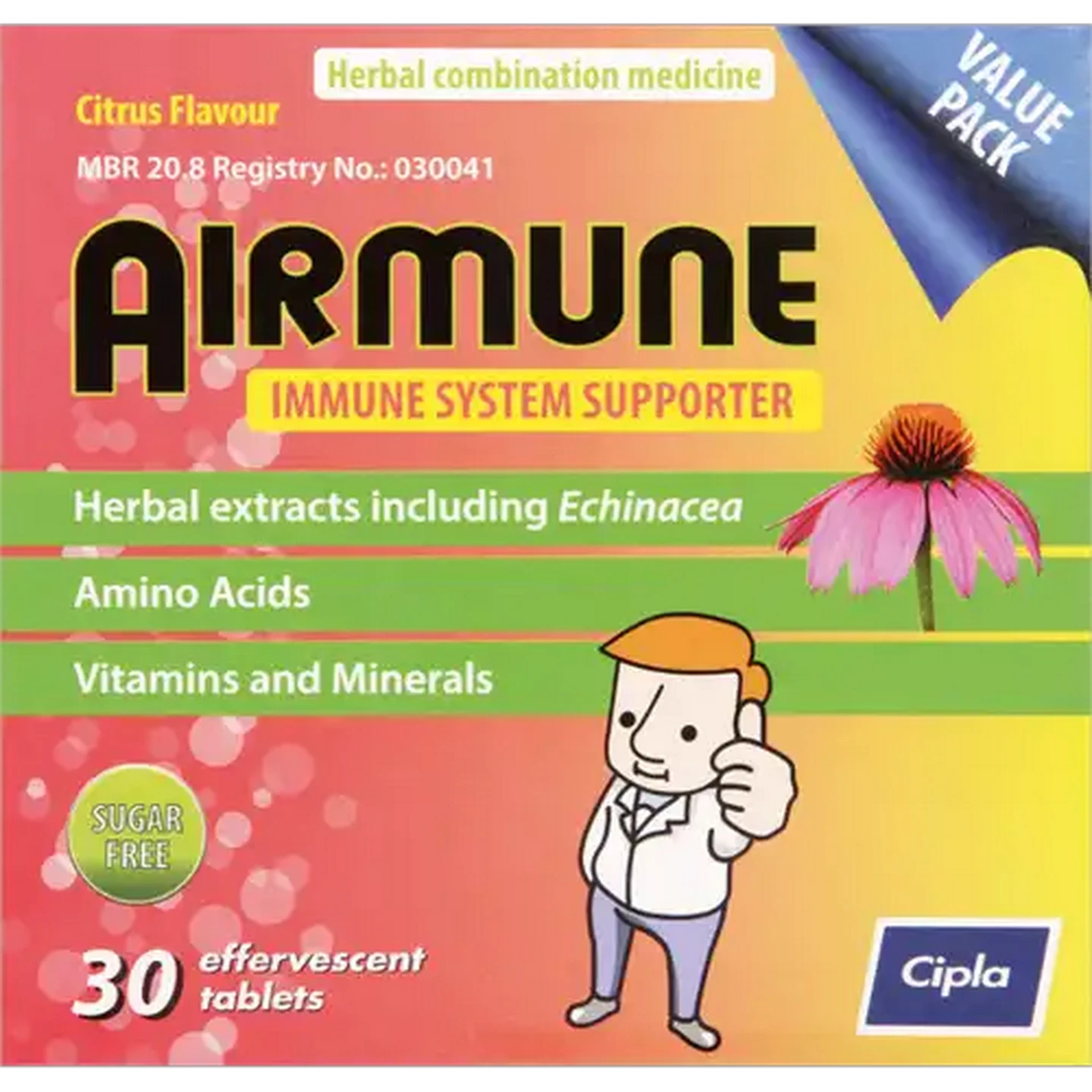 Image of Airmune Citrus Flavoured Immune System Supporter 30 Pack