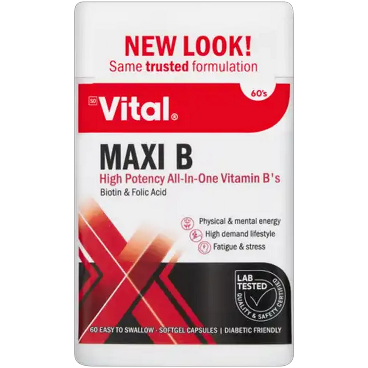 Image of Vital Maxi B with Vitamin C Capsules 60 Pack