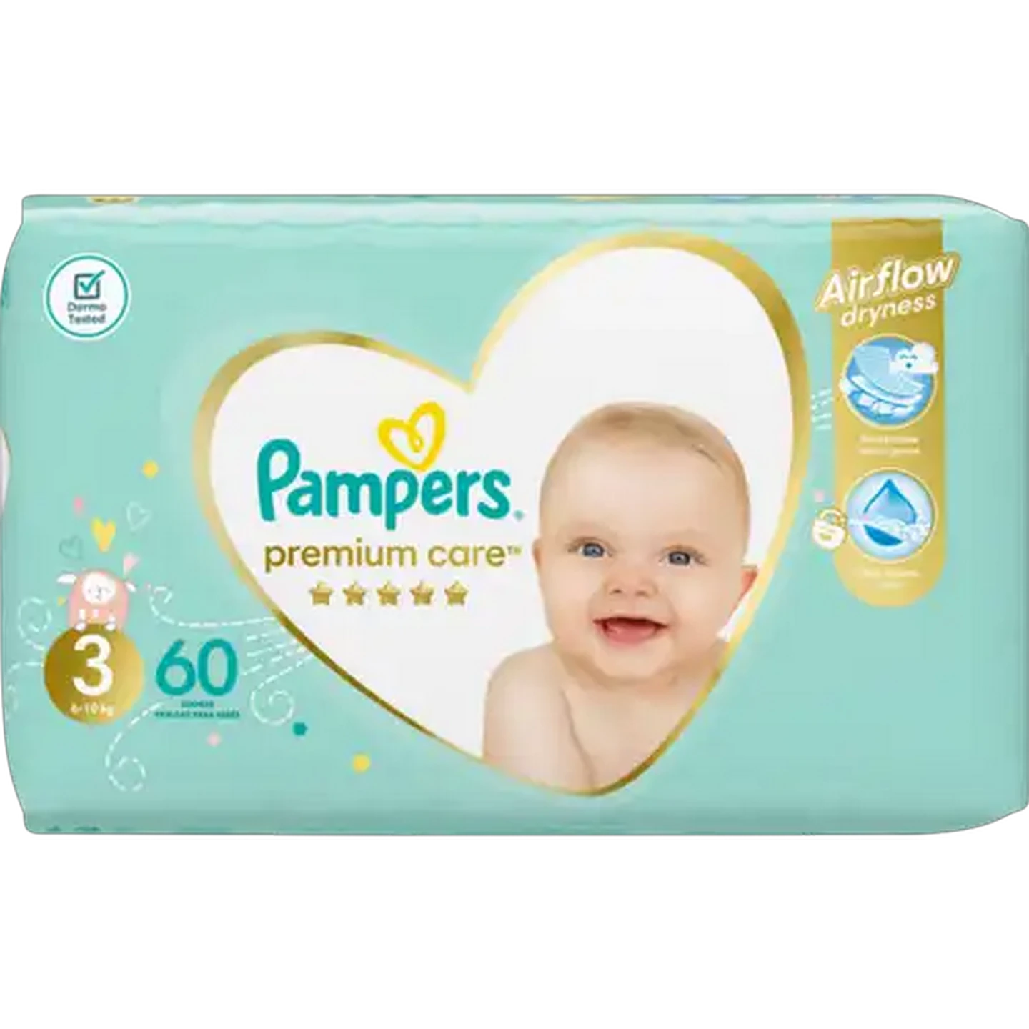 Image of Pampers Premium Care Size 3 6-10kg Diapers 60 Pack