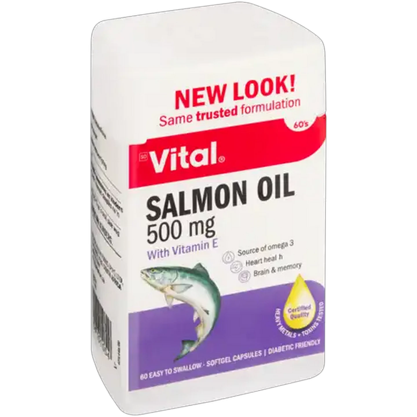 Image of Vital Salmon Oil Softgel Capsules 60 Pack