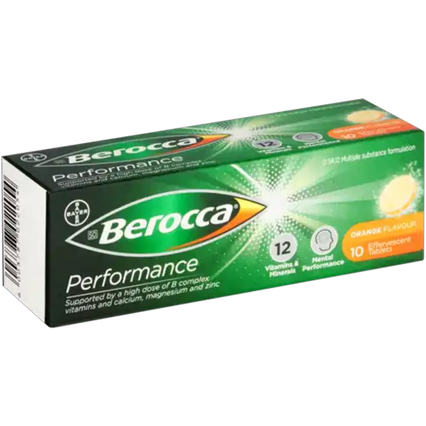 Image of Berocca Orange Flavoured Performance Effervescent Tablets 10 Pack