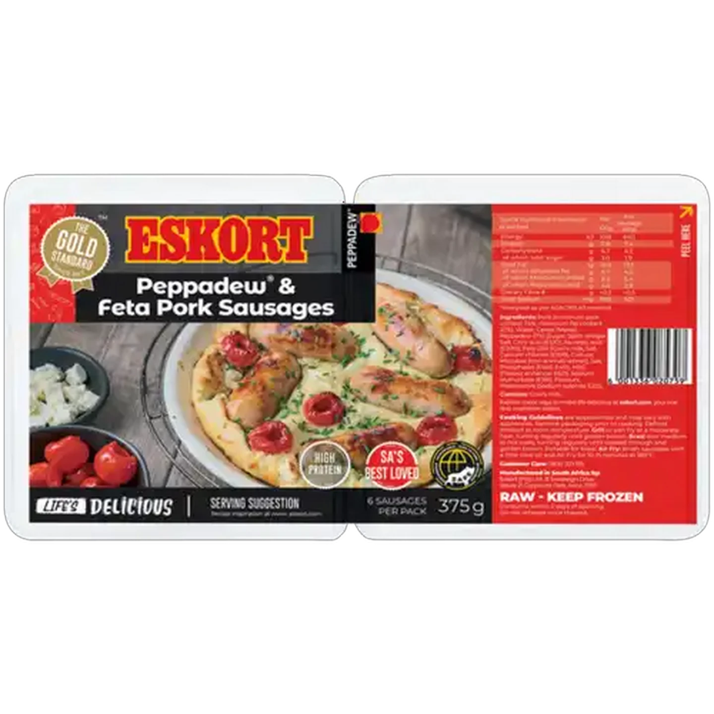 Image of Eskort Peppadew Peppers & Feta Pork Sausages 375g