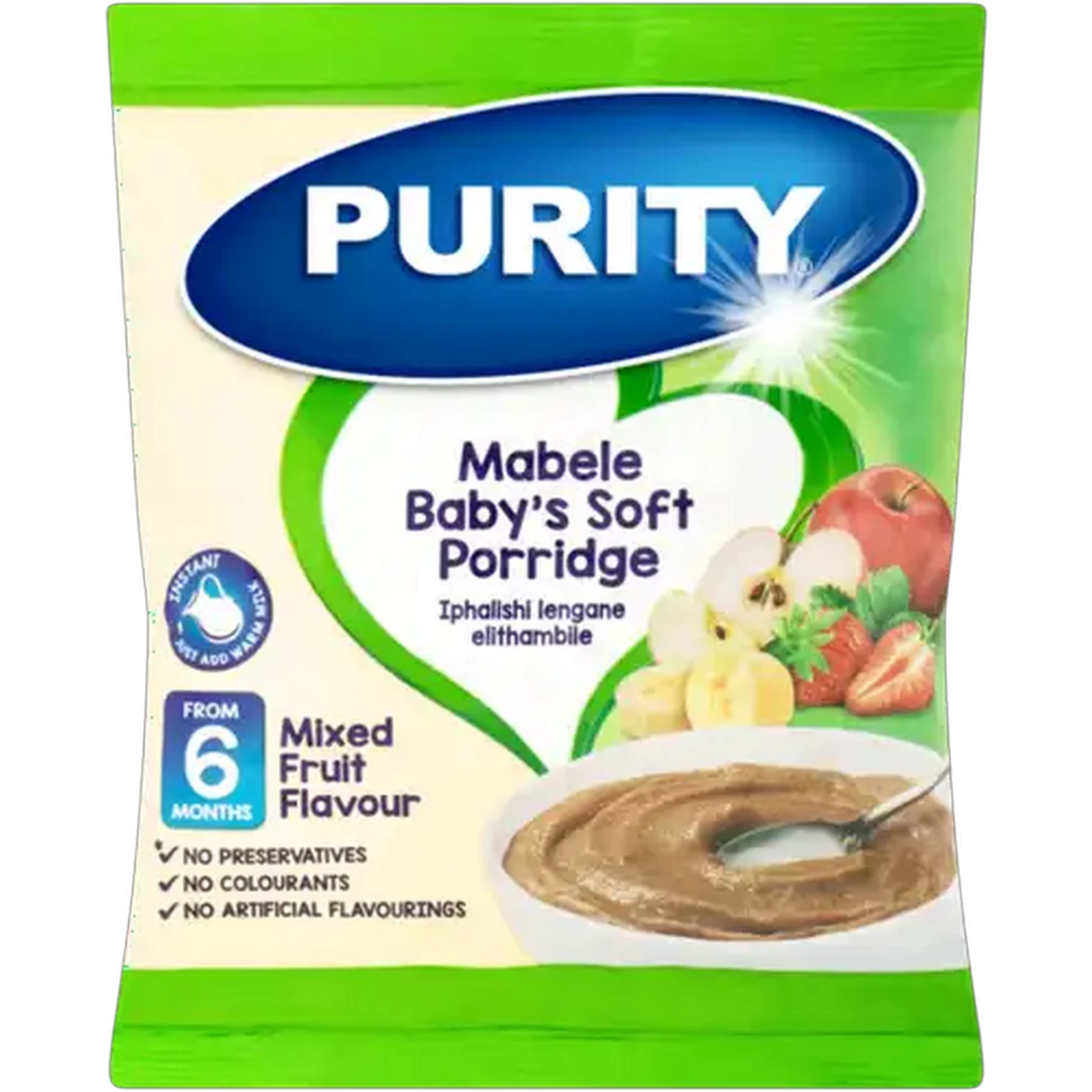 Image of PURITY Mabele Mixed Fruit Flavoured Baby's Soft Porridge 6 - 36 Months 350g