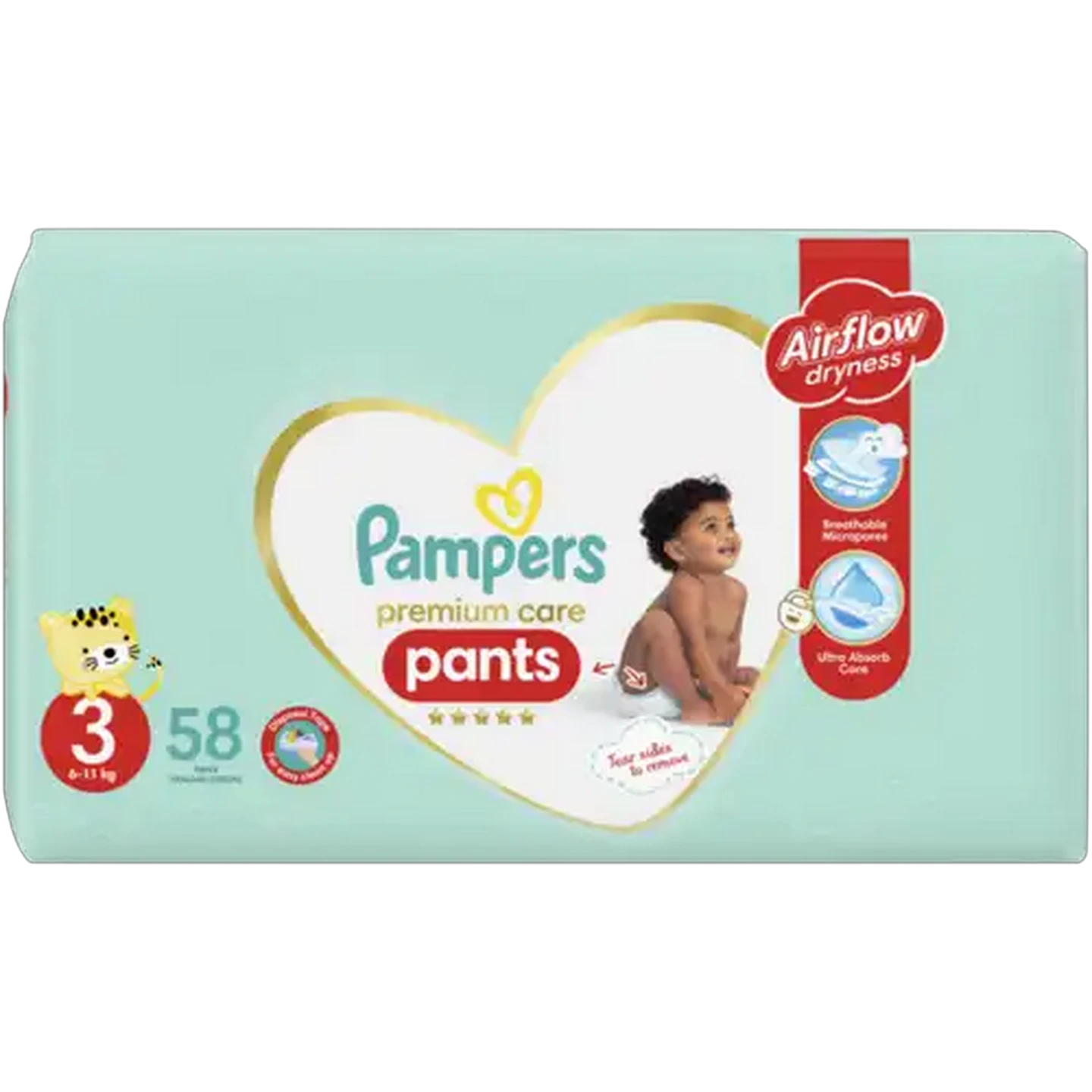 Image of Pampers Premium Care Size 3 Disposable Nappy Pants 58 Pack