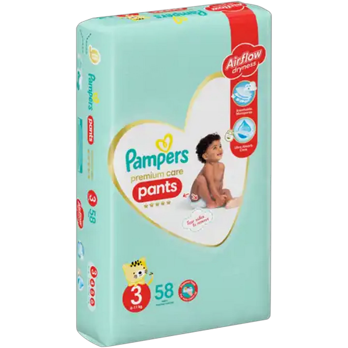 Image of Pampers Premium Care Size 3 Disposable Nappy Pants 58 Pack