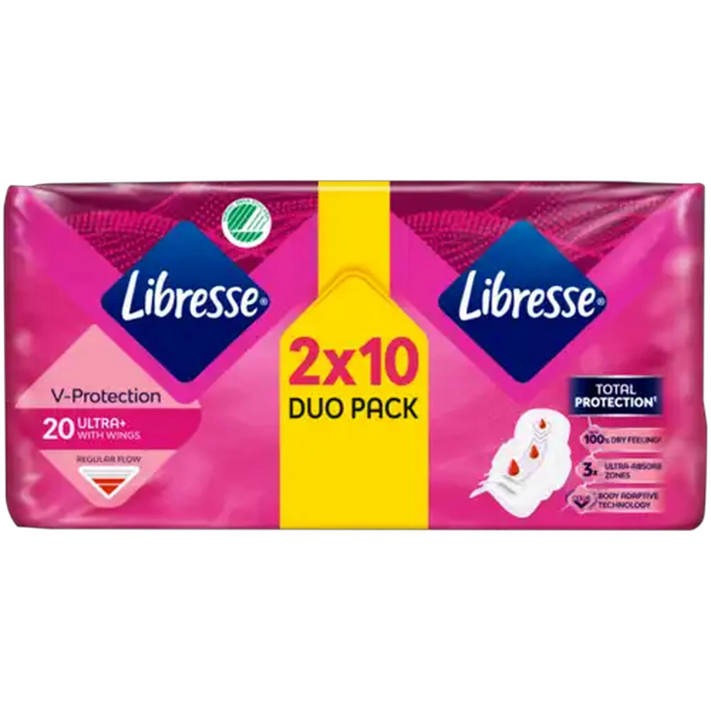 Image of Libresse Regular Flow Ultra+ Sanitary Pads with Wings 20 Pack