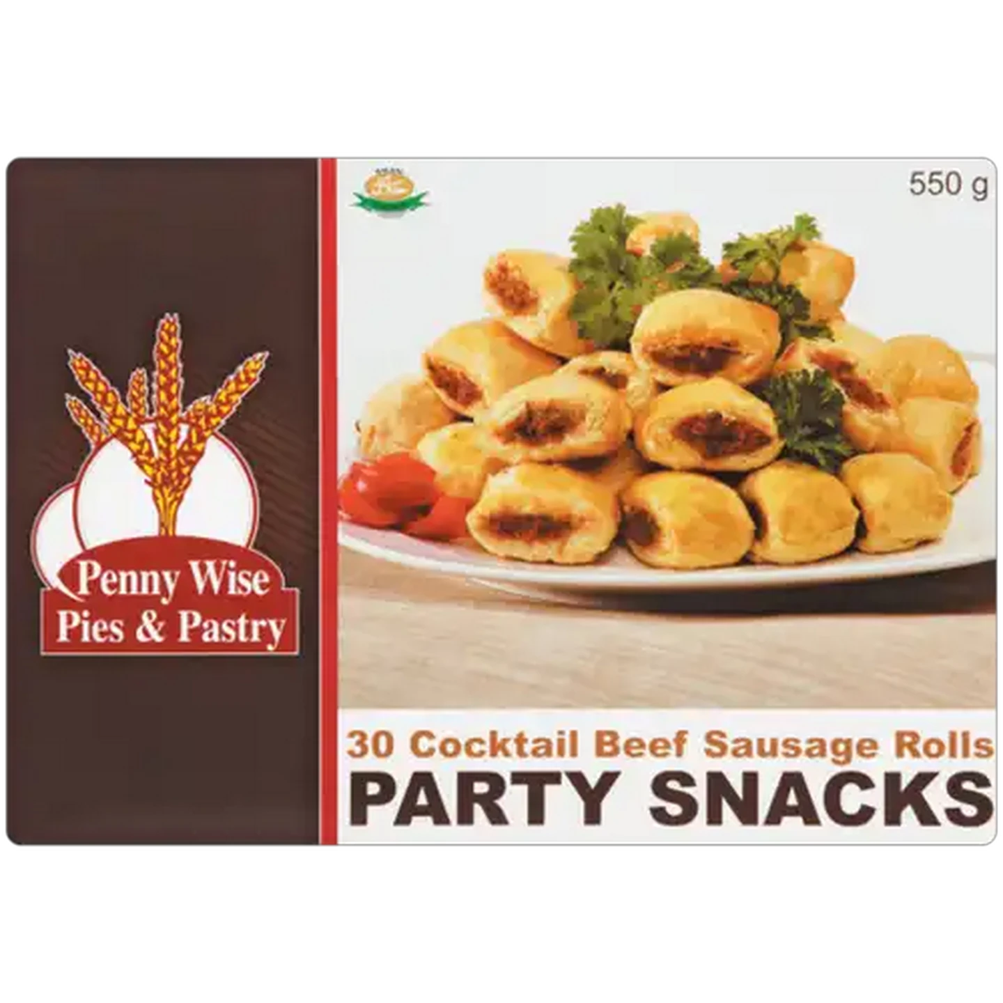 Image of Penny Wise Frozen Cocktail Beef Sausage Rolls Party Snacks 30 Pack