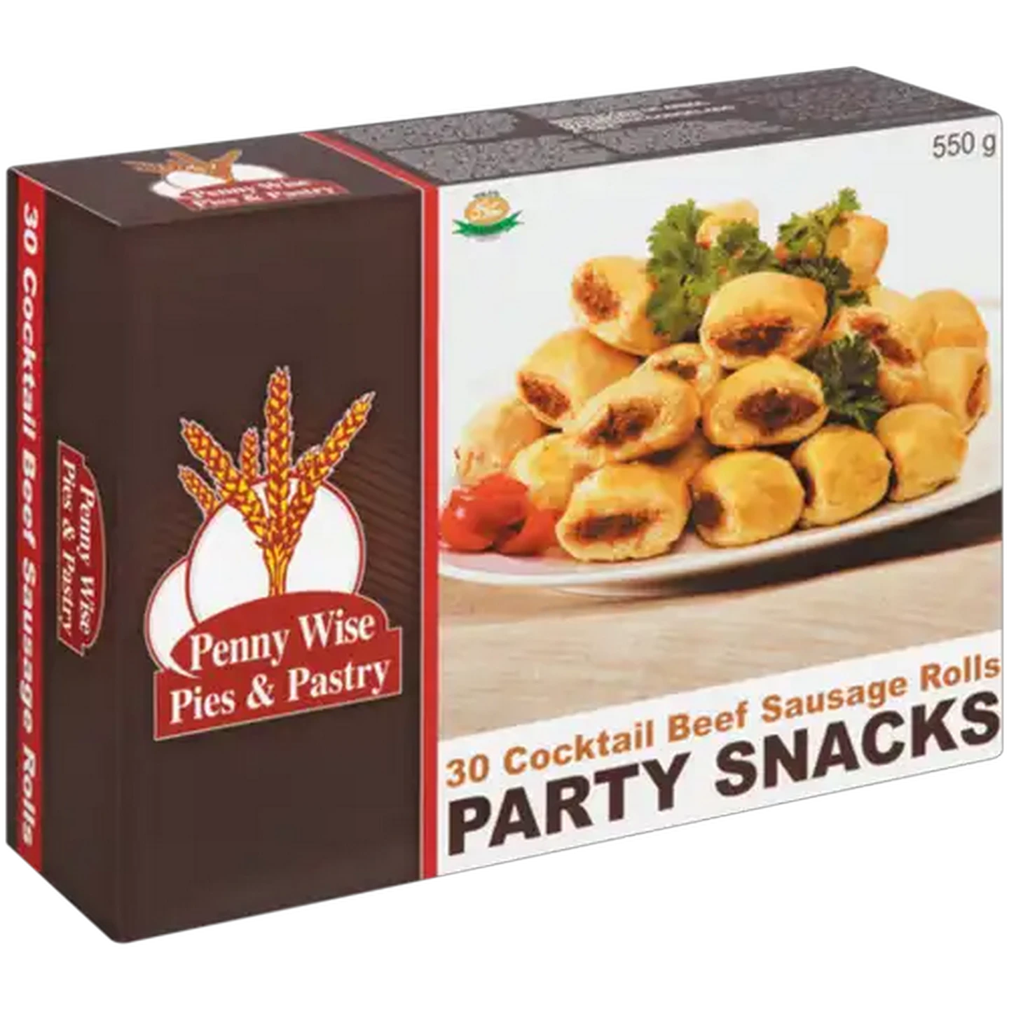 Image of Penny Wise Frozen Cocktail Beef Sausage Rolls Party Snacks 30 Pack